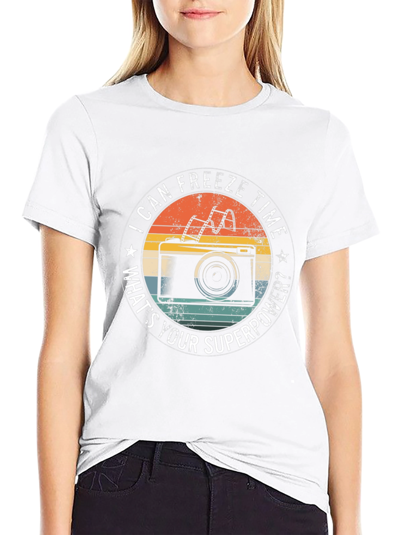 Freeze Time Photographer T-Shirt Camera Superpower Tee