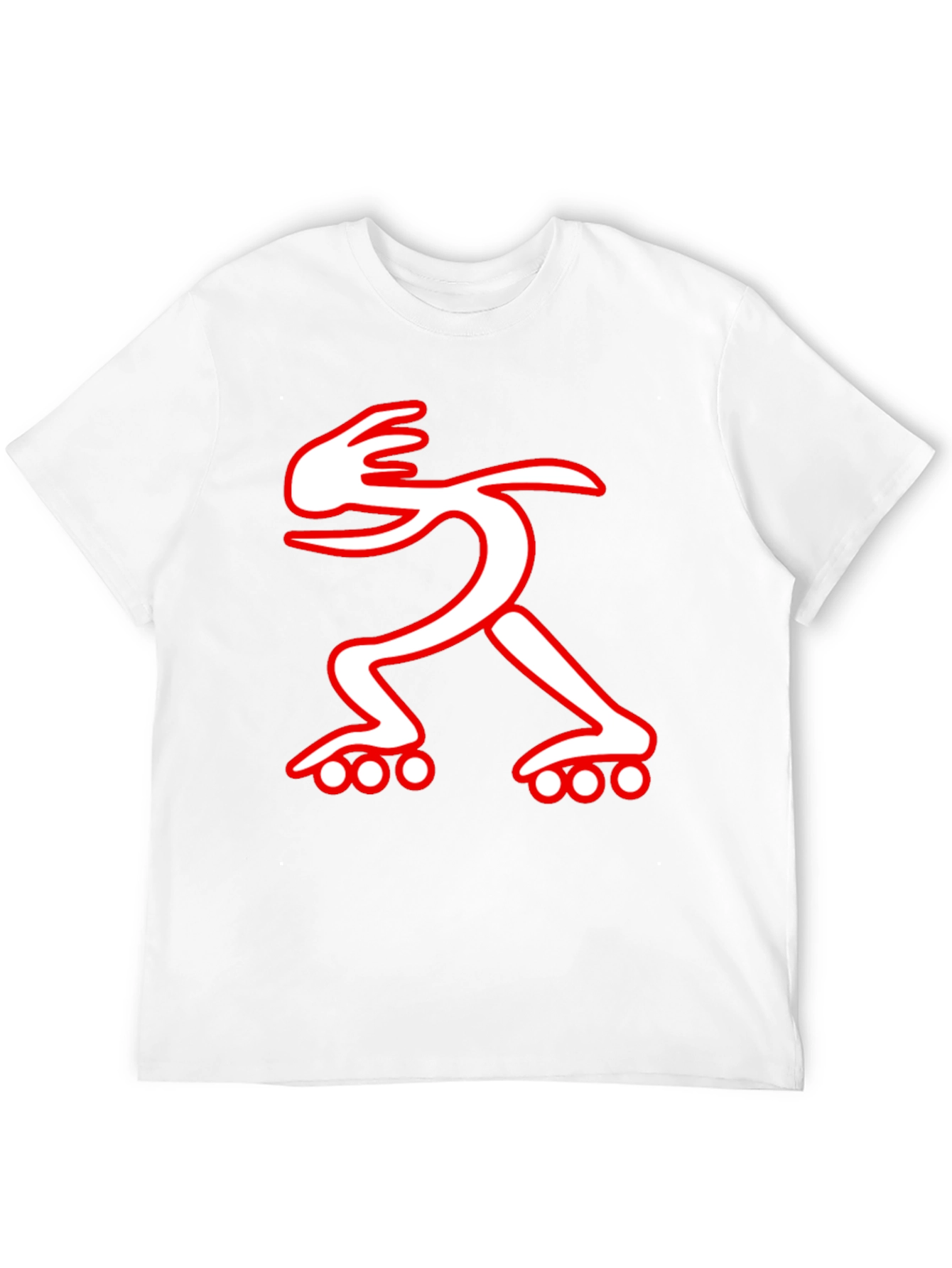 Black Graphic Tee: Rollerblade Dude