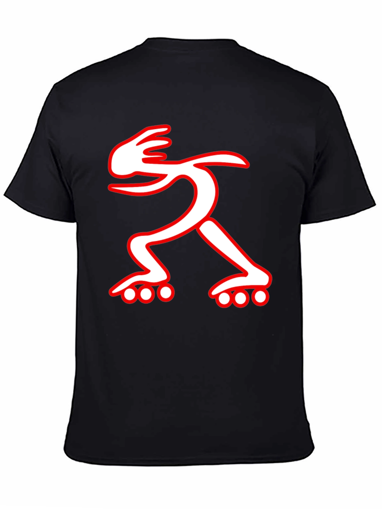 Black Graphic Tee: Rollerblade Dude
