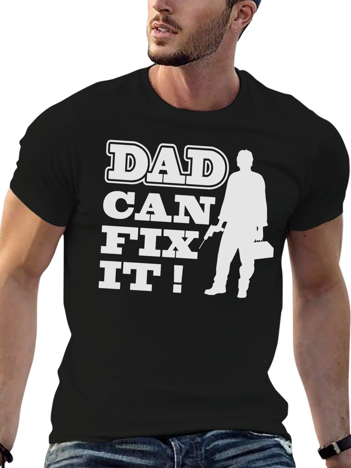 Dad Can Fix It Black T-Shirt