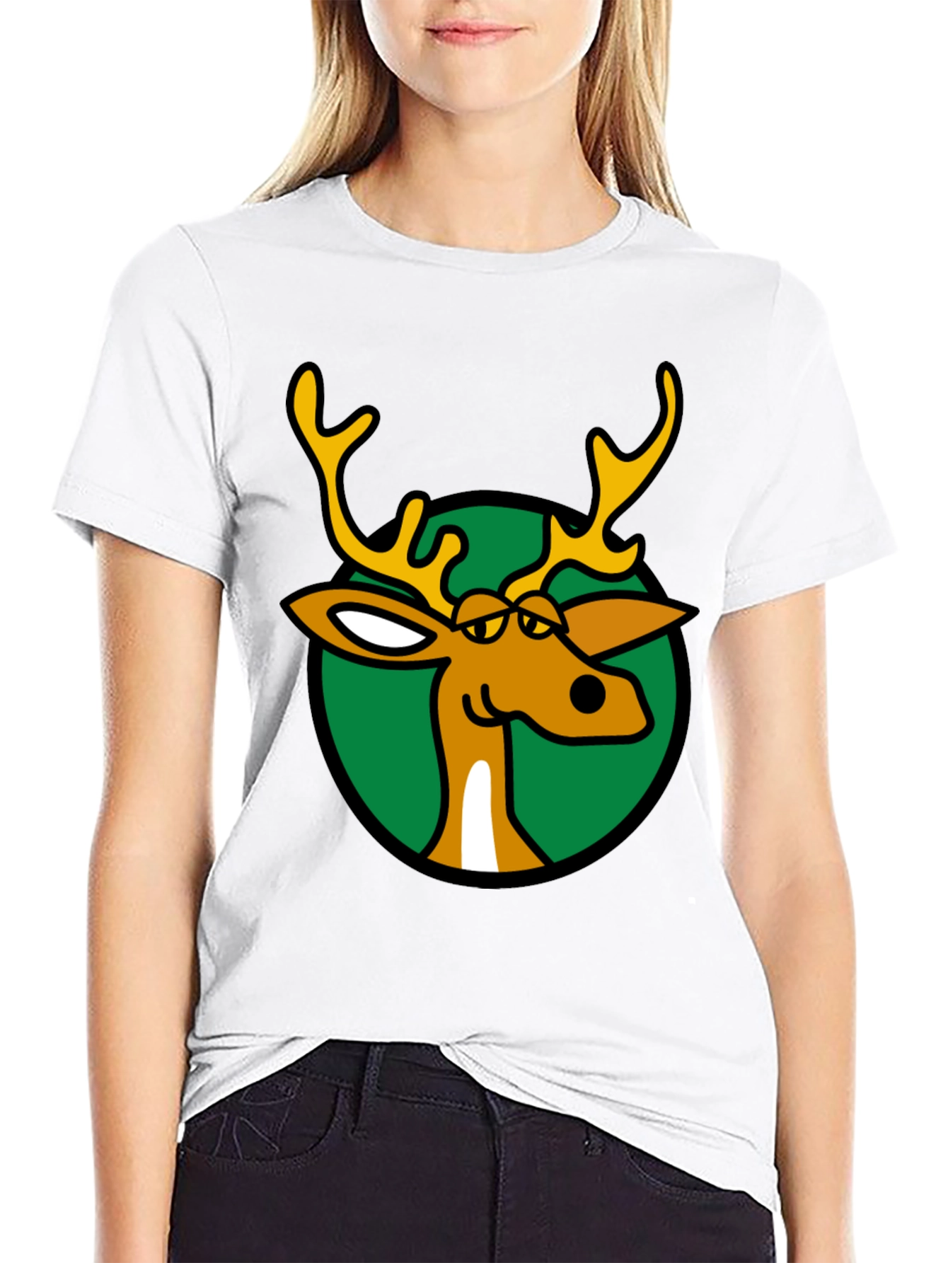 Funny Cartoon Reindeer T-Shirt