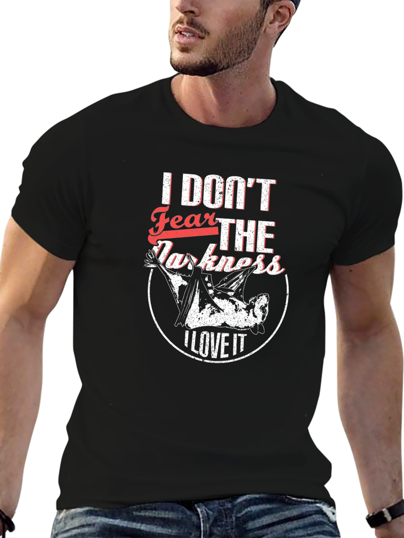 I Dont Fear The Darkness Black Graphic T-Shirt