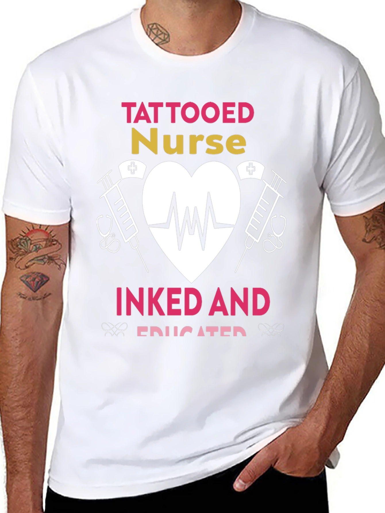 Tattooed Nurse T-Shirt - Inked and Educated