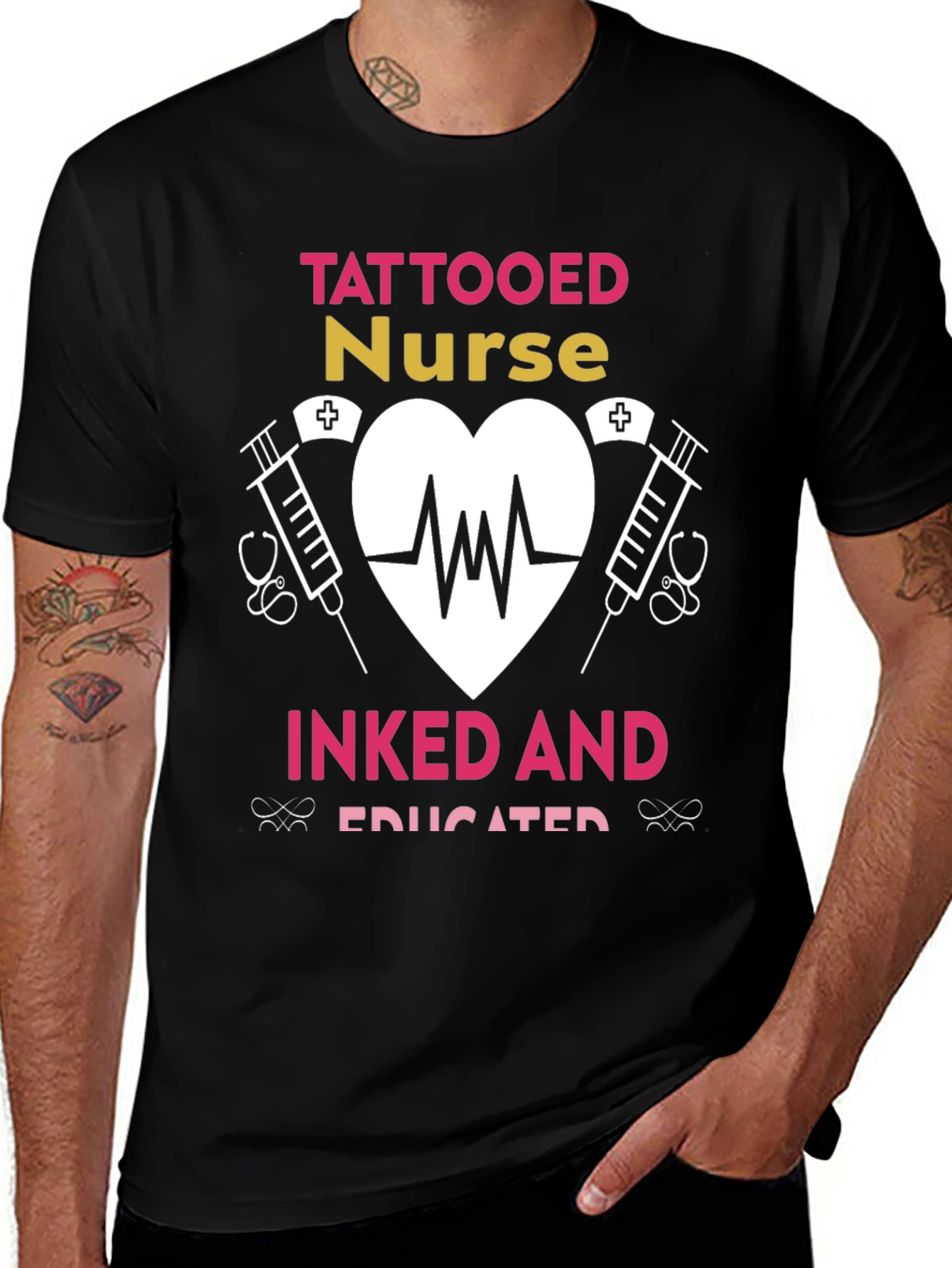 Tattooed Nurse T-Shirt - Inked and Educated