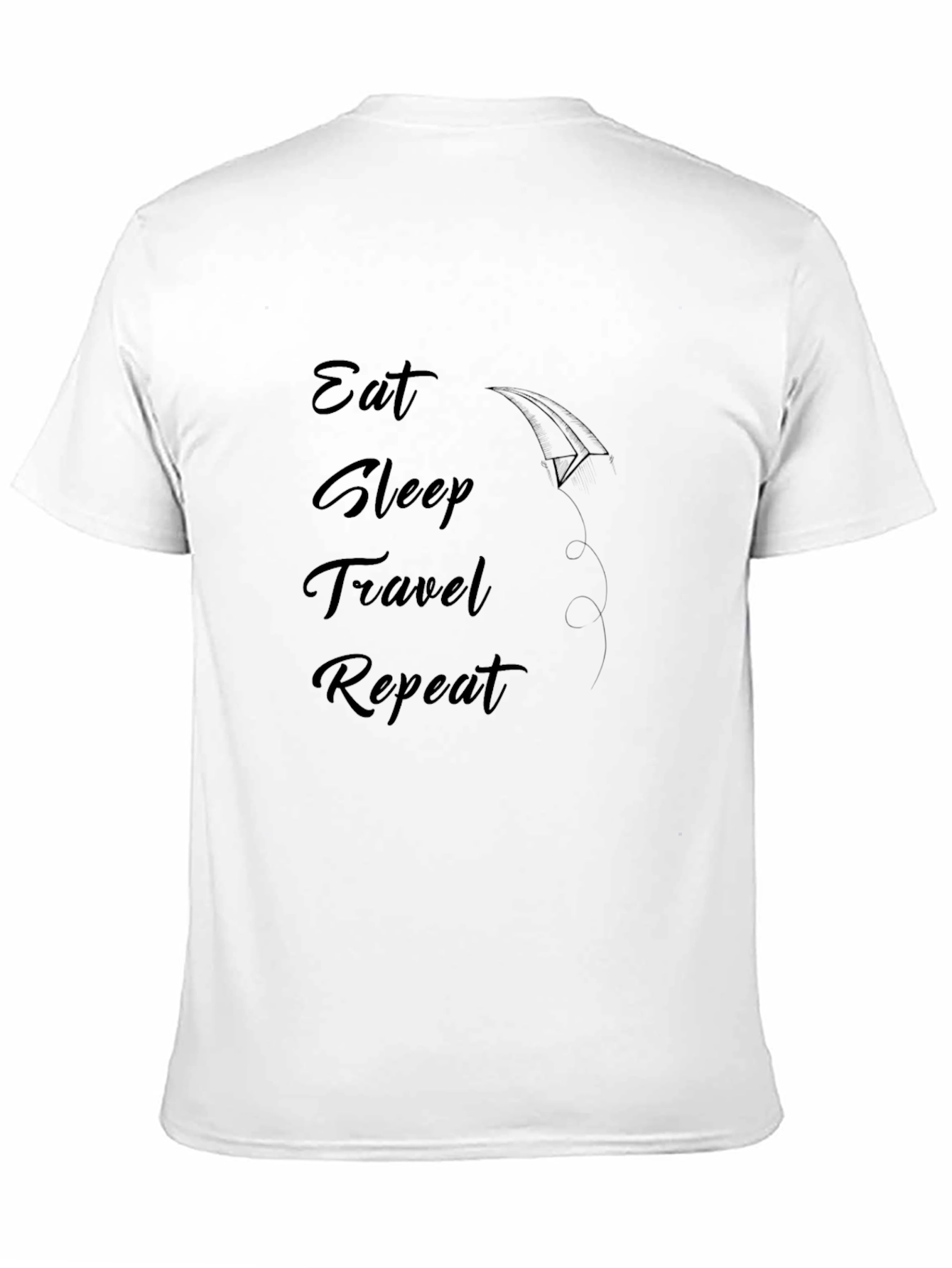 Eat Sleep Travel Repeat Black T-Shirt