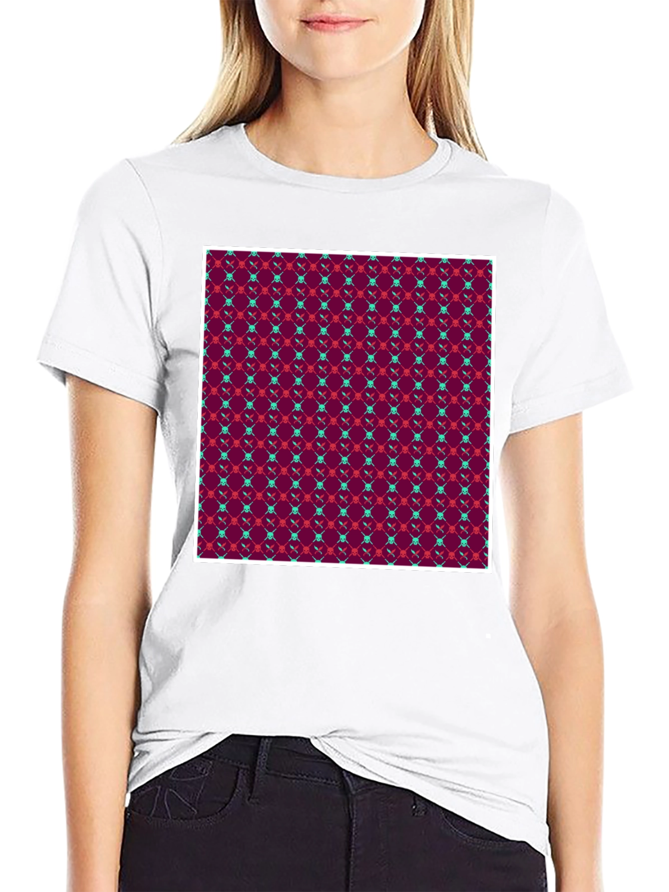 Patterned Black Tee