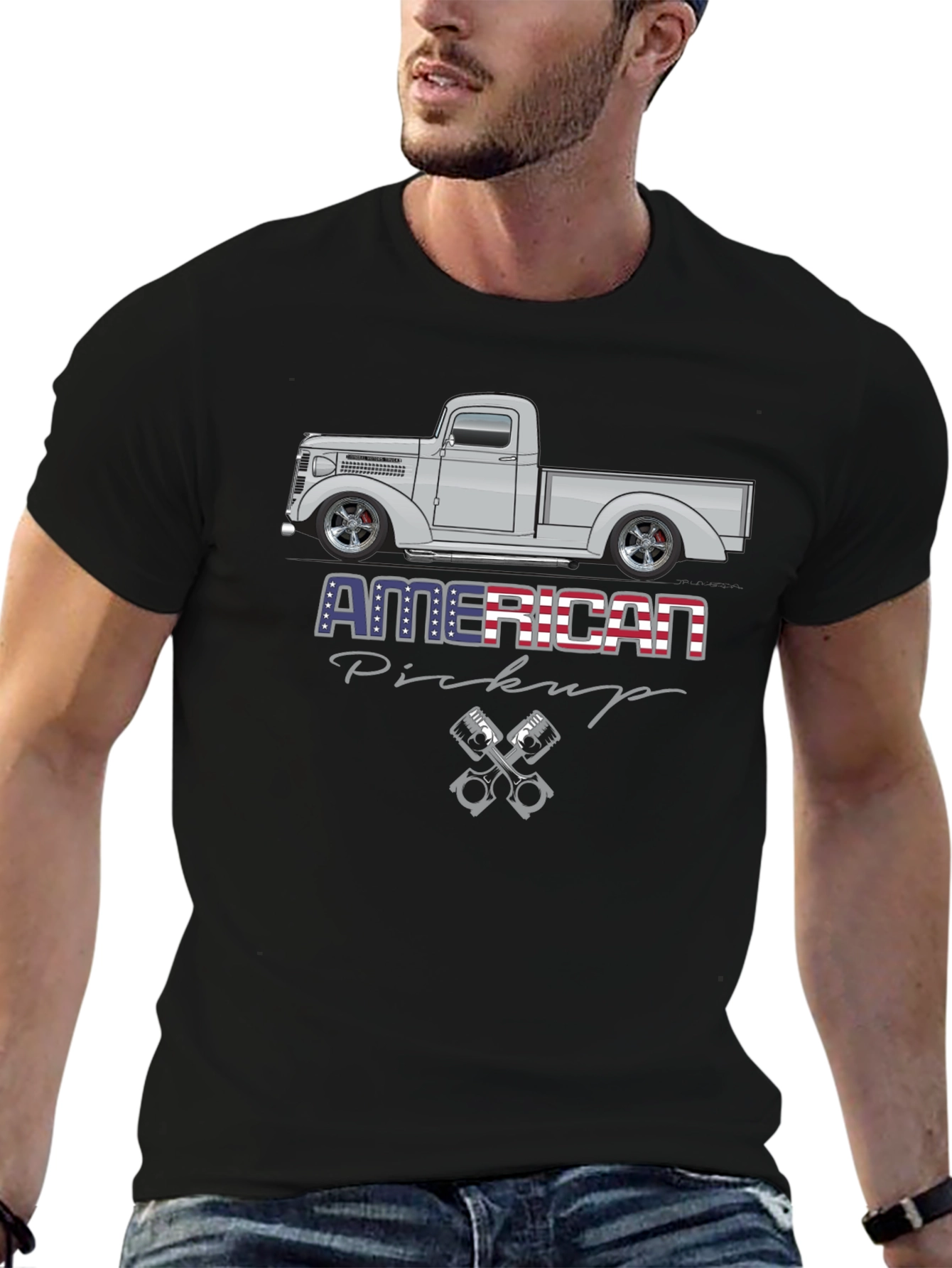 American Pickup Truck Graphic T-Shirt