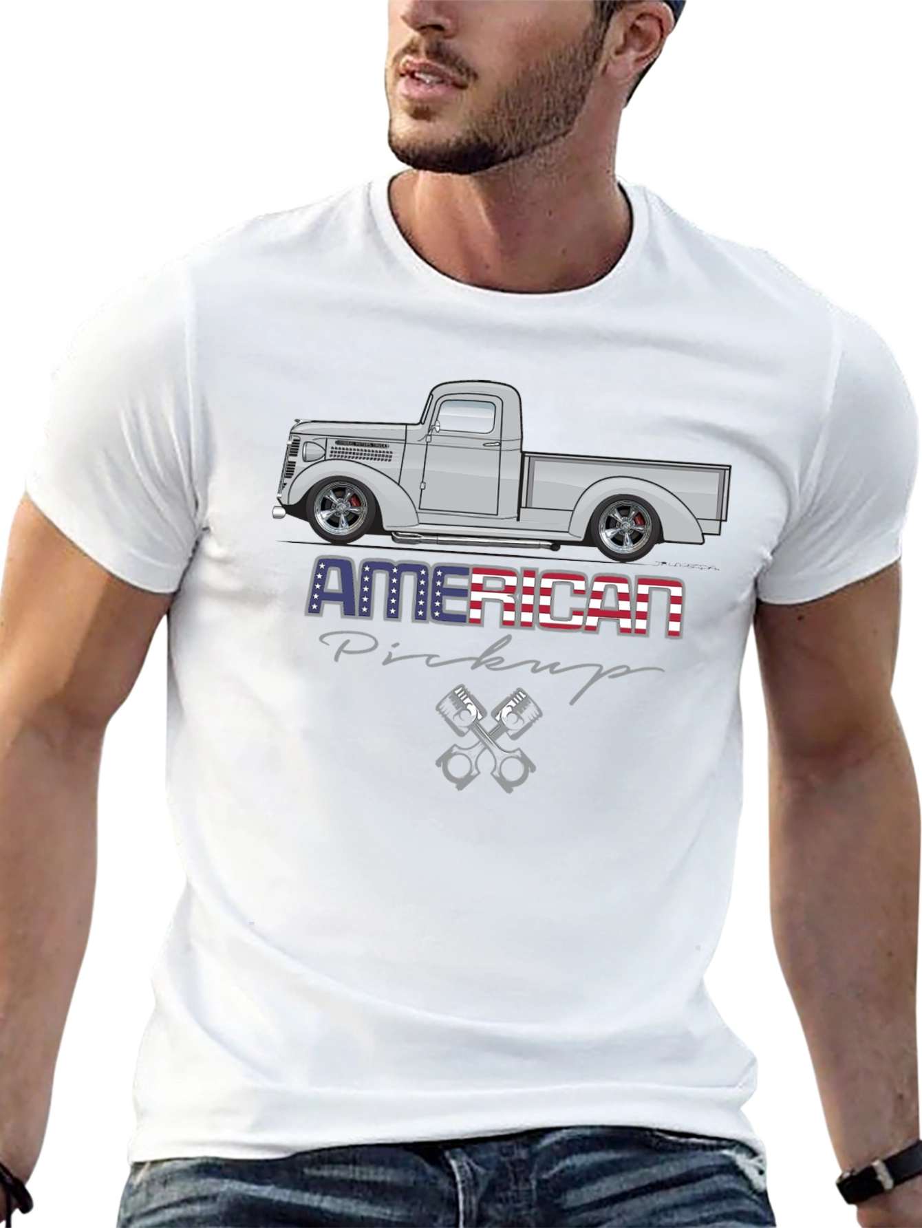 American Pickup Truck Graphic T-Shirt