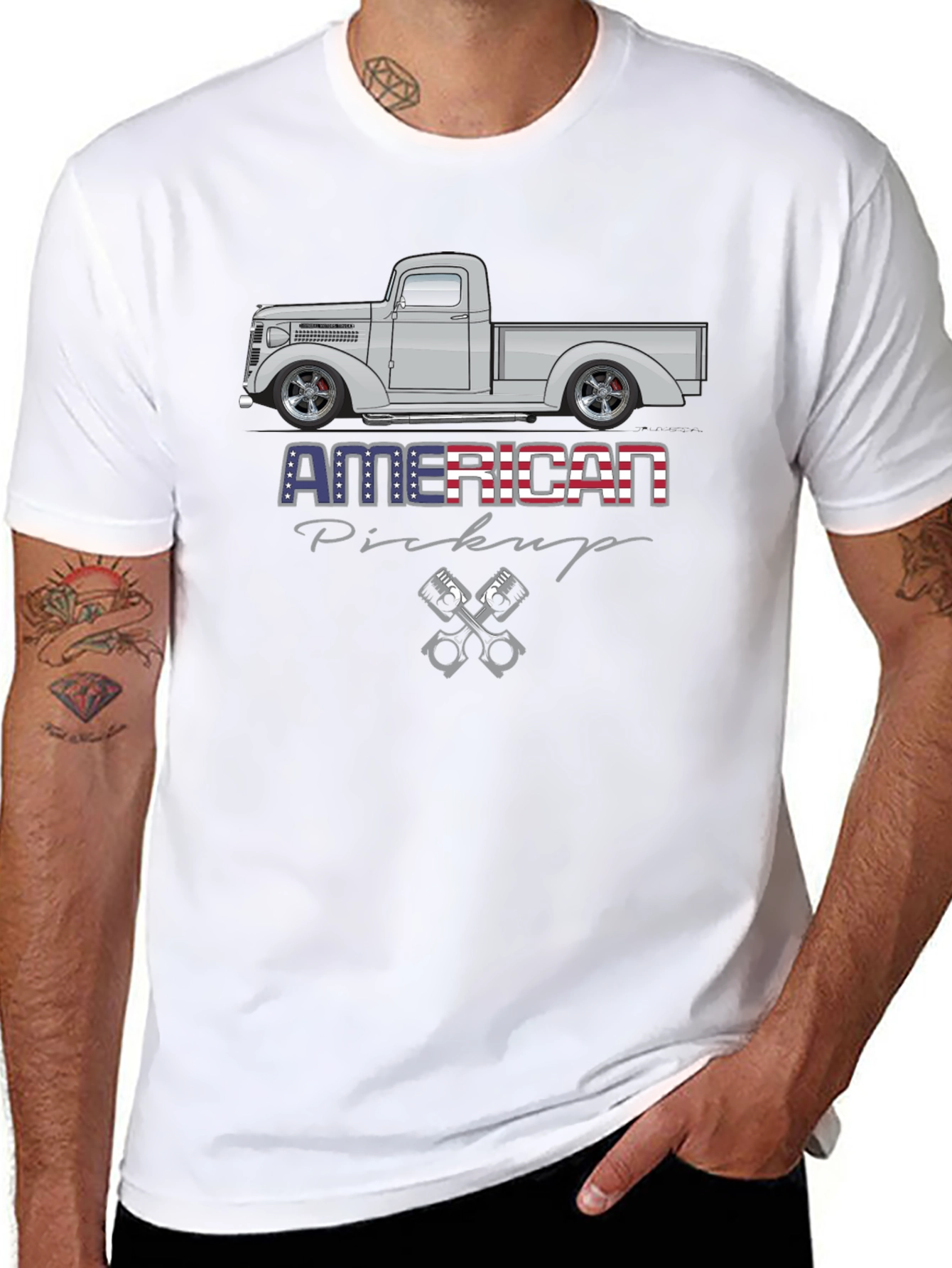 American Pickup Truck Graphic T-Shirt