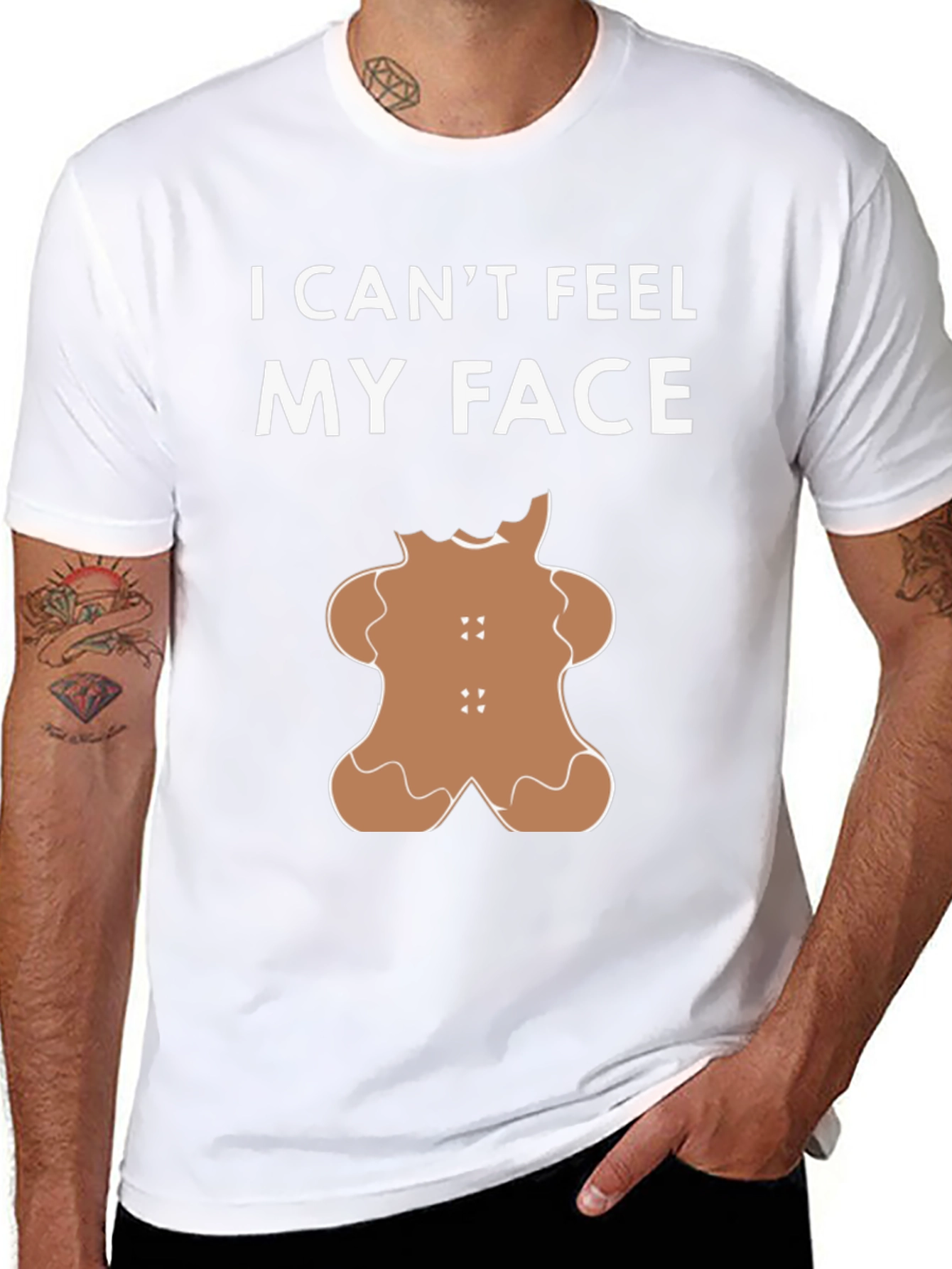 I Cant Feel My Face Gingerbread T-Shirt