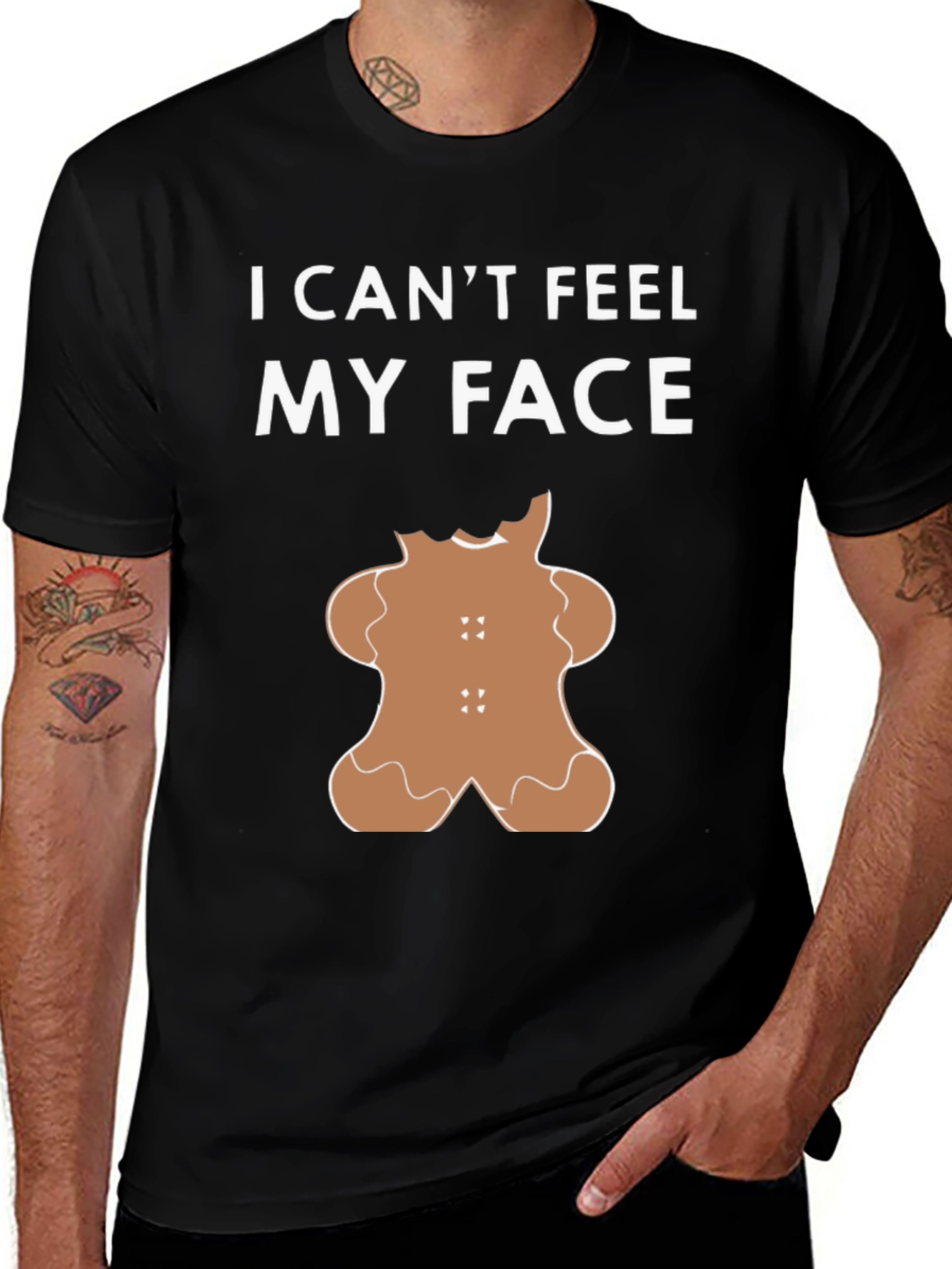 I Cant Feel My Face Gingerbread T-Shirt
