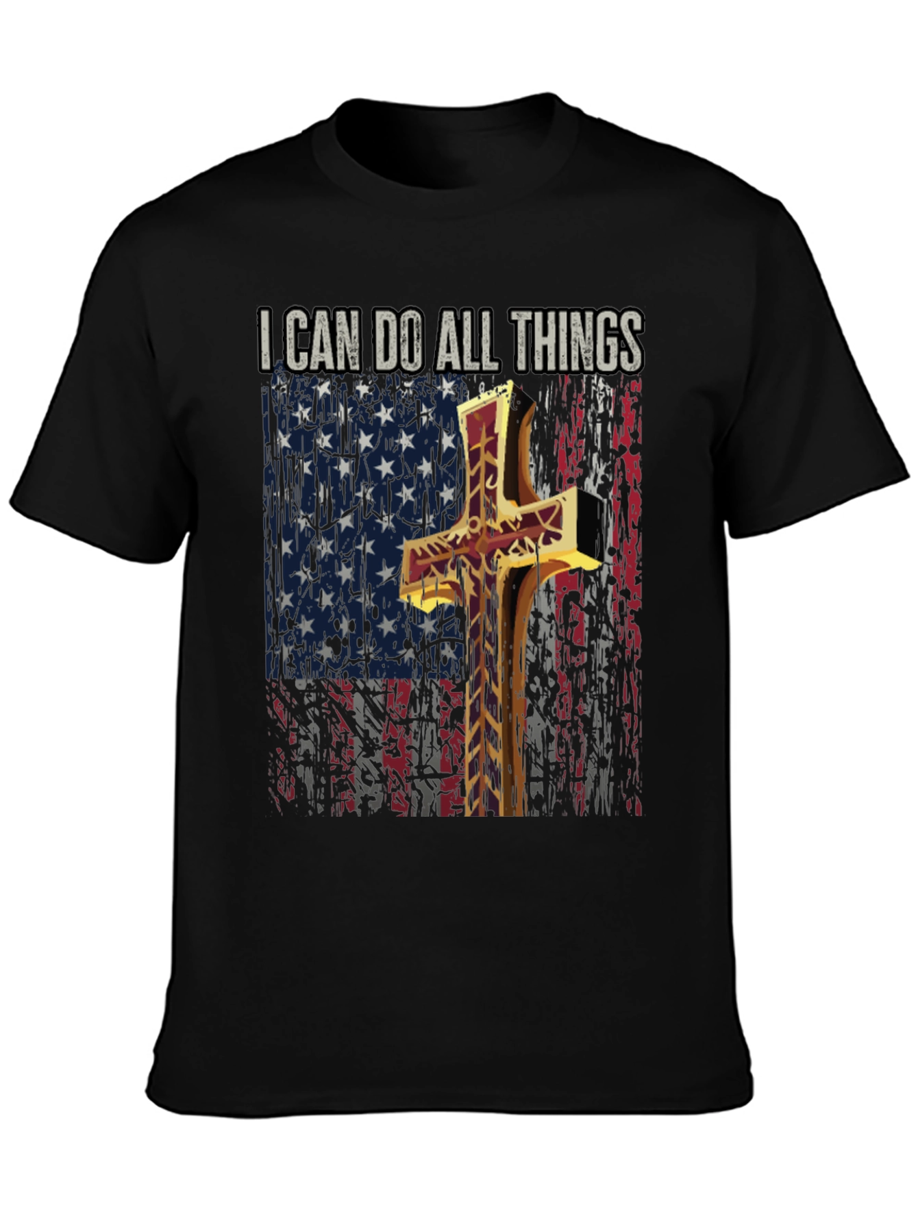 I Can Do All Things Christian USA Flag T-Shirt