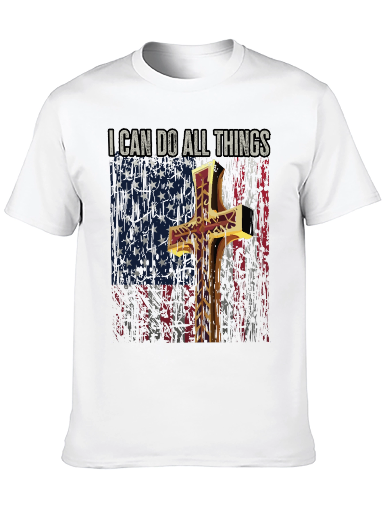 I Can Do All Things Christian USA Flag T-Shirt