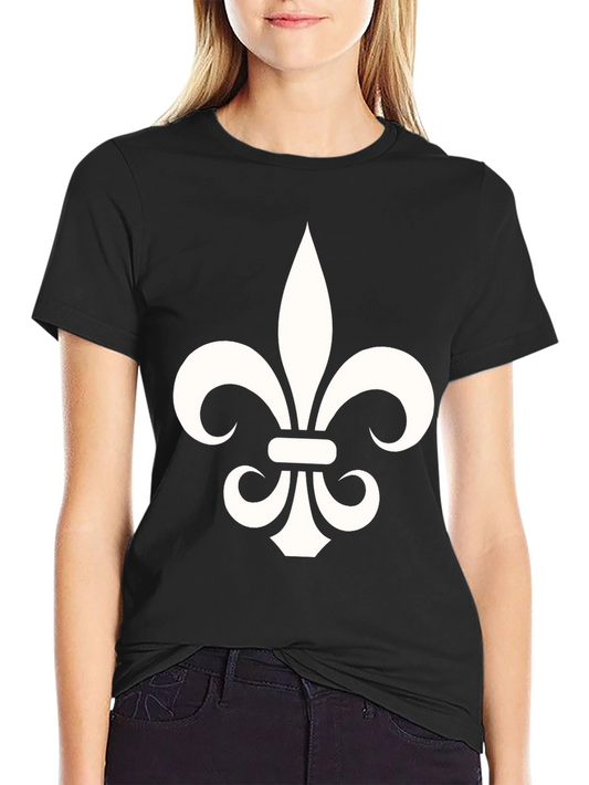 Fleur-de-Lis Graphic Tee - Black Cotton Blend T-Shirt