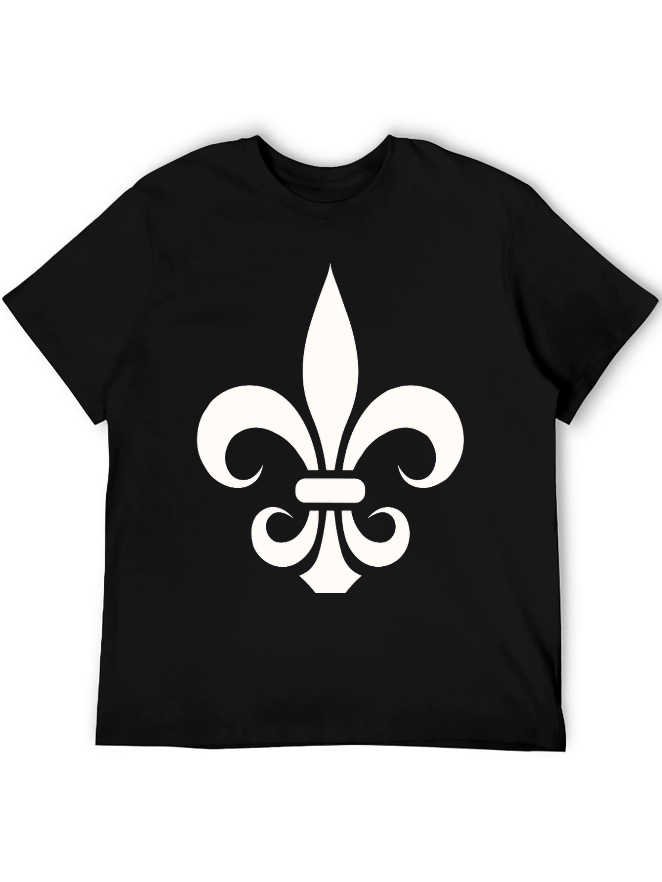 Fleur-de-Lis Graphic Tee - Black Cotton Blend T-Shirt