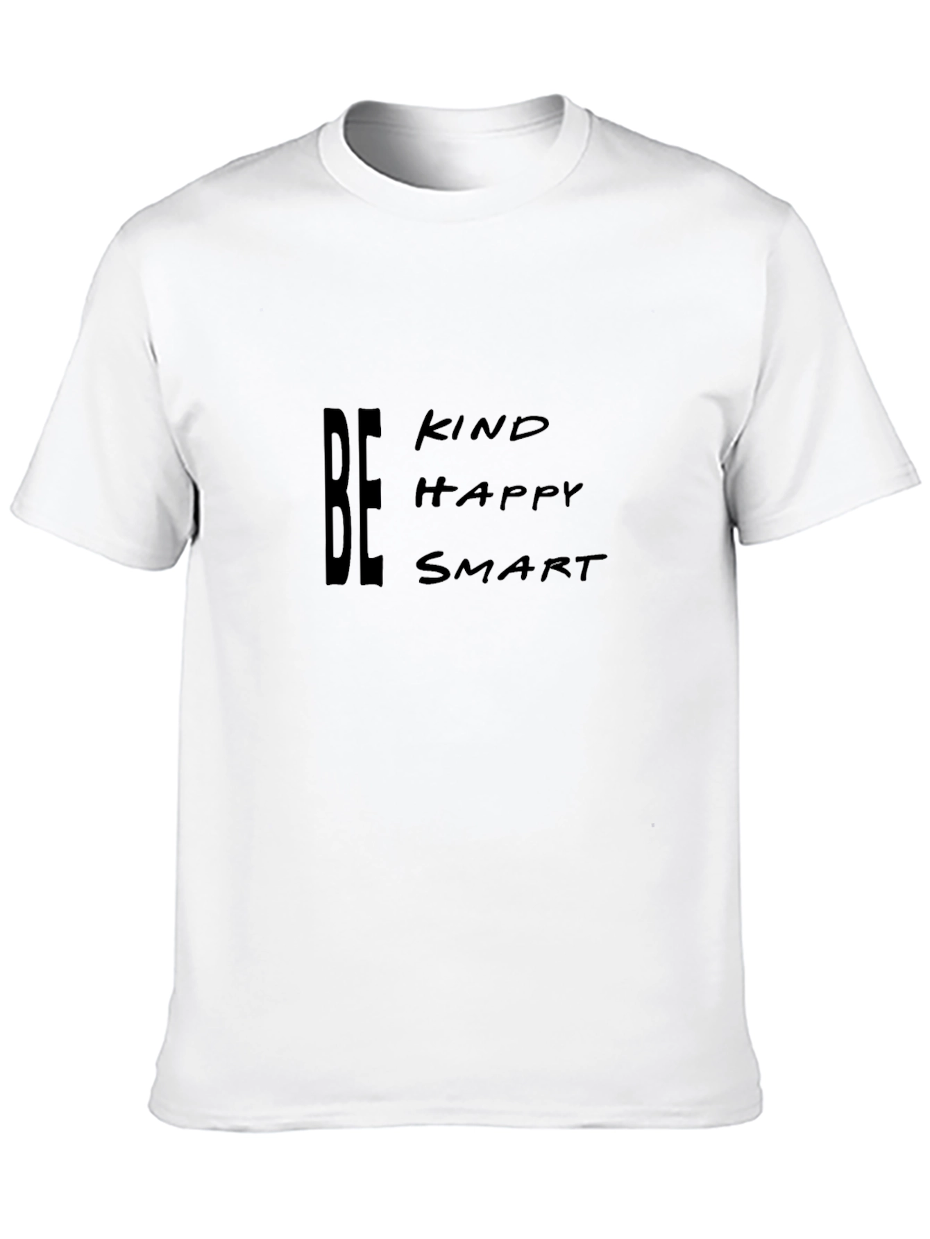 Be Kind Happy Smart Black Graphic Tee