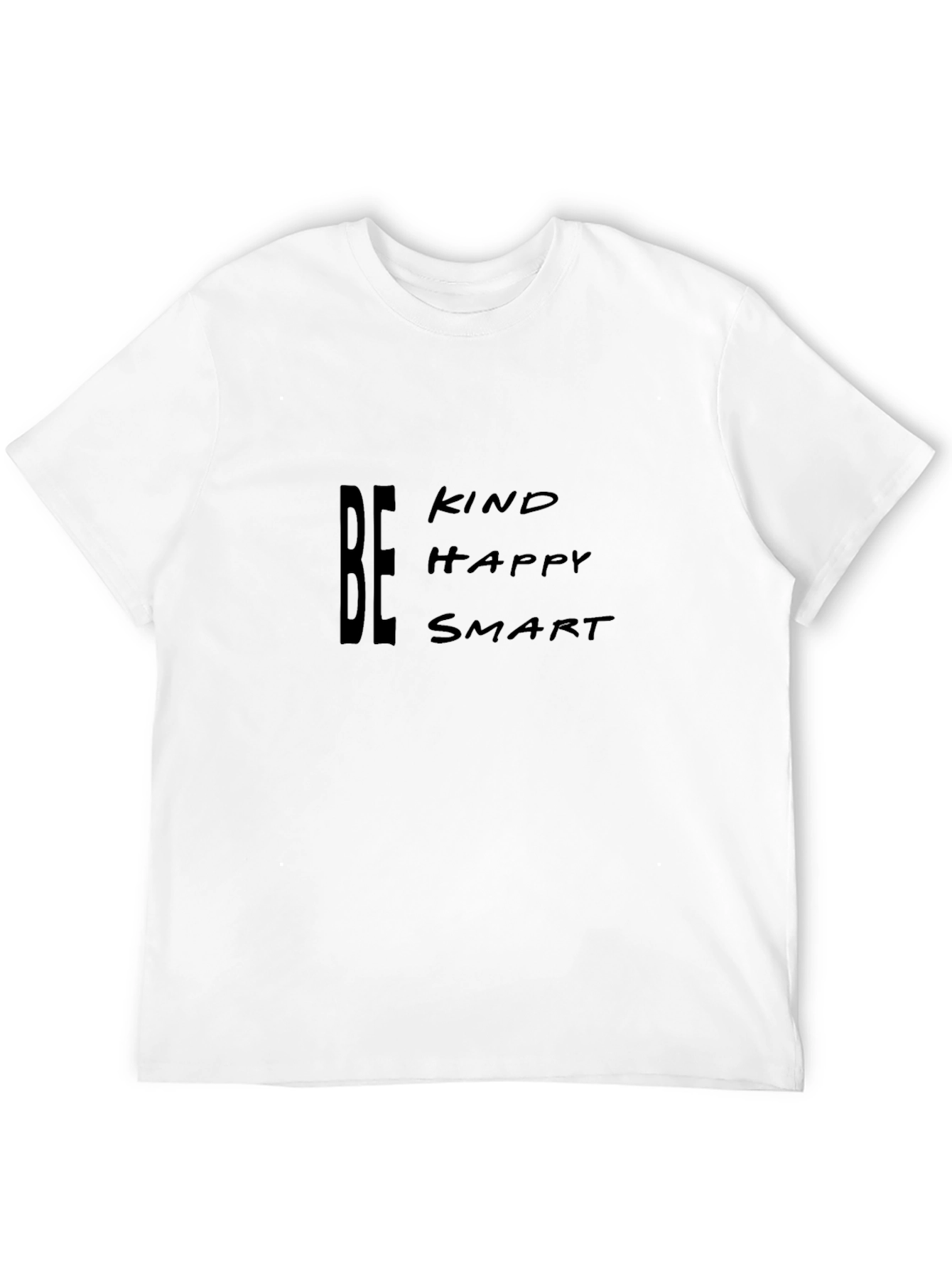 Be Kind Happy Smart Black Graphic Tee