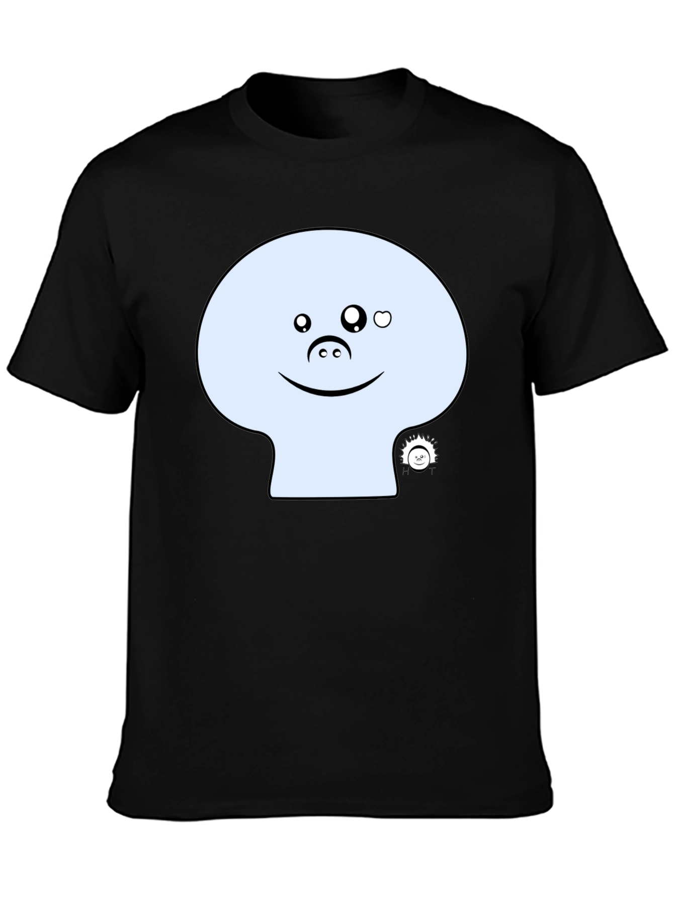 Funny Face Graphic Tee - Black Cotton Casual Shirt