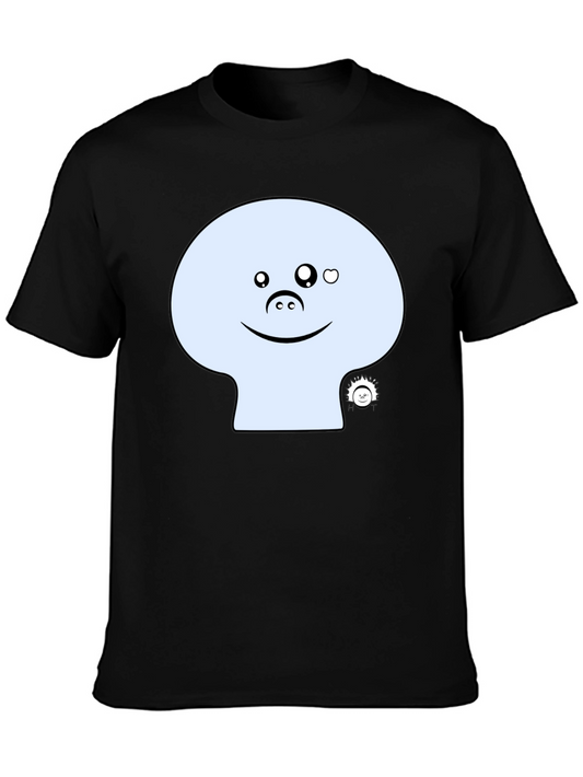 Funny Face Graphic Tee - Black Cotton Casual Shirt