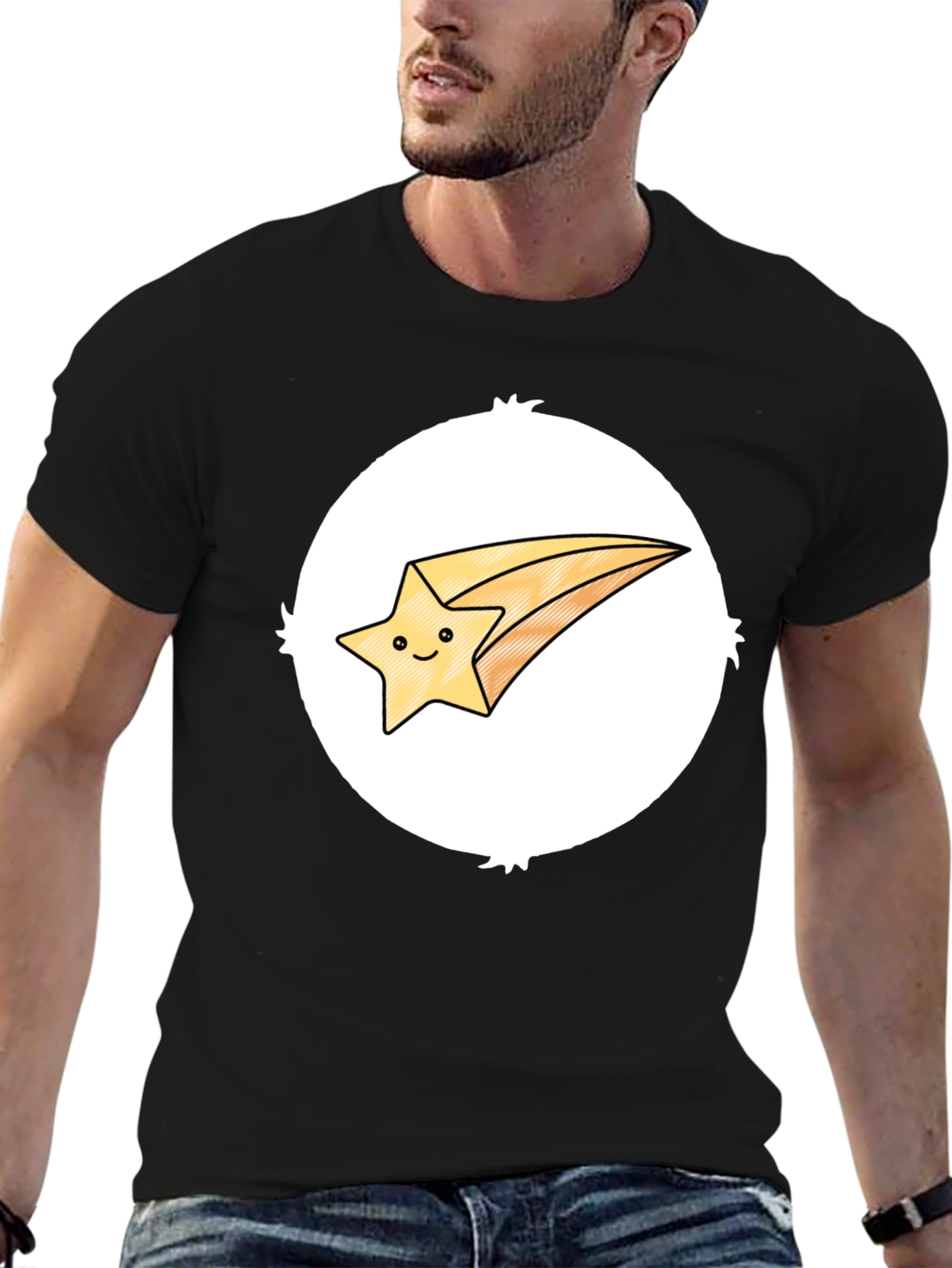 Shooting Star Graphic Tee - Black