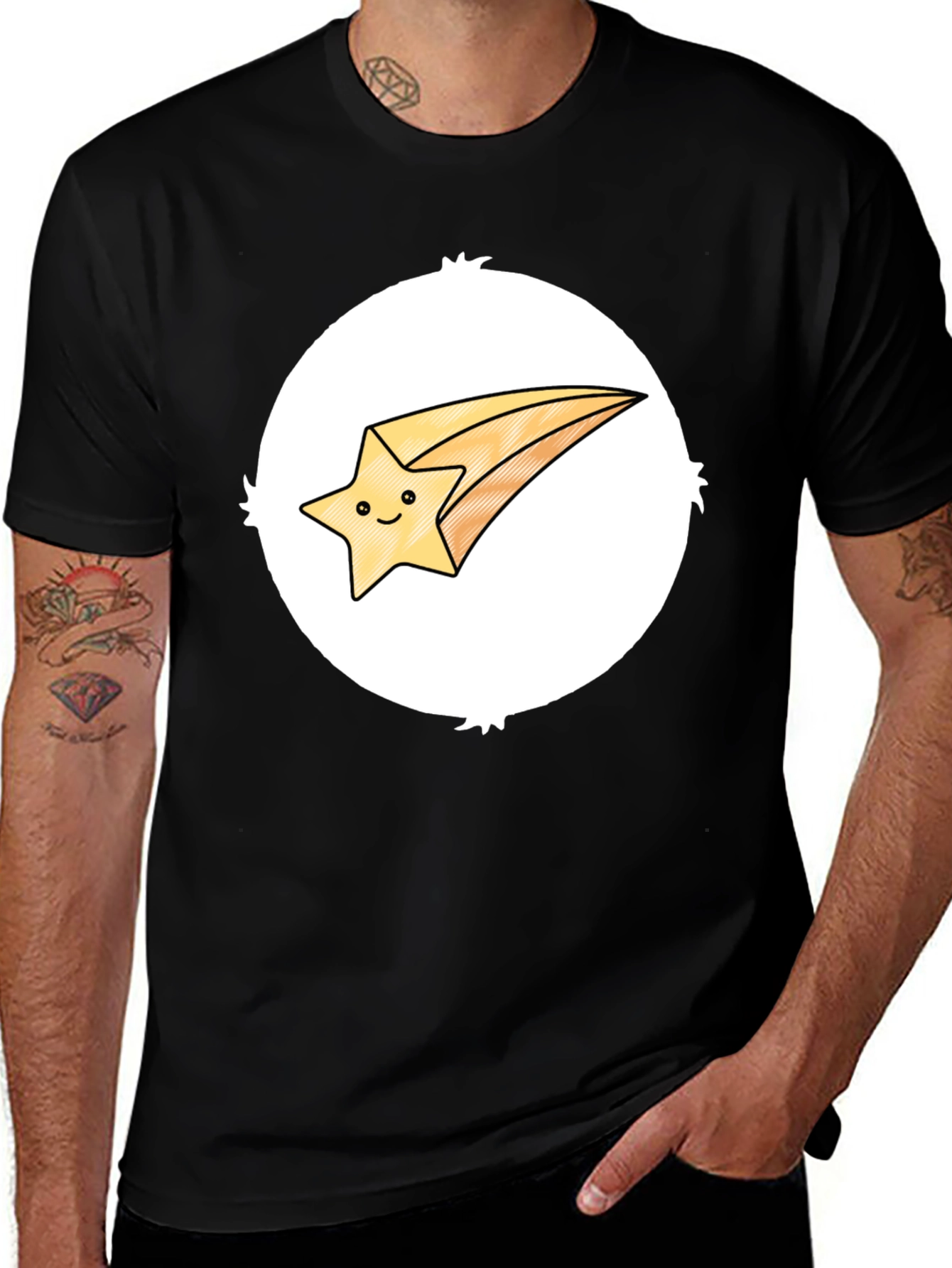 Shooting Star Graphic Tee - Black