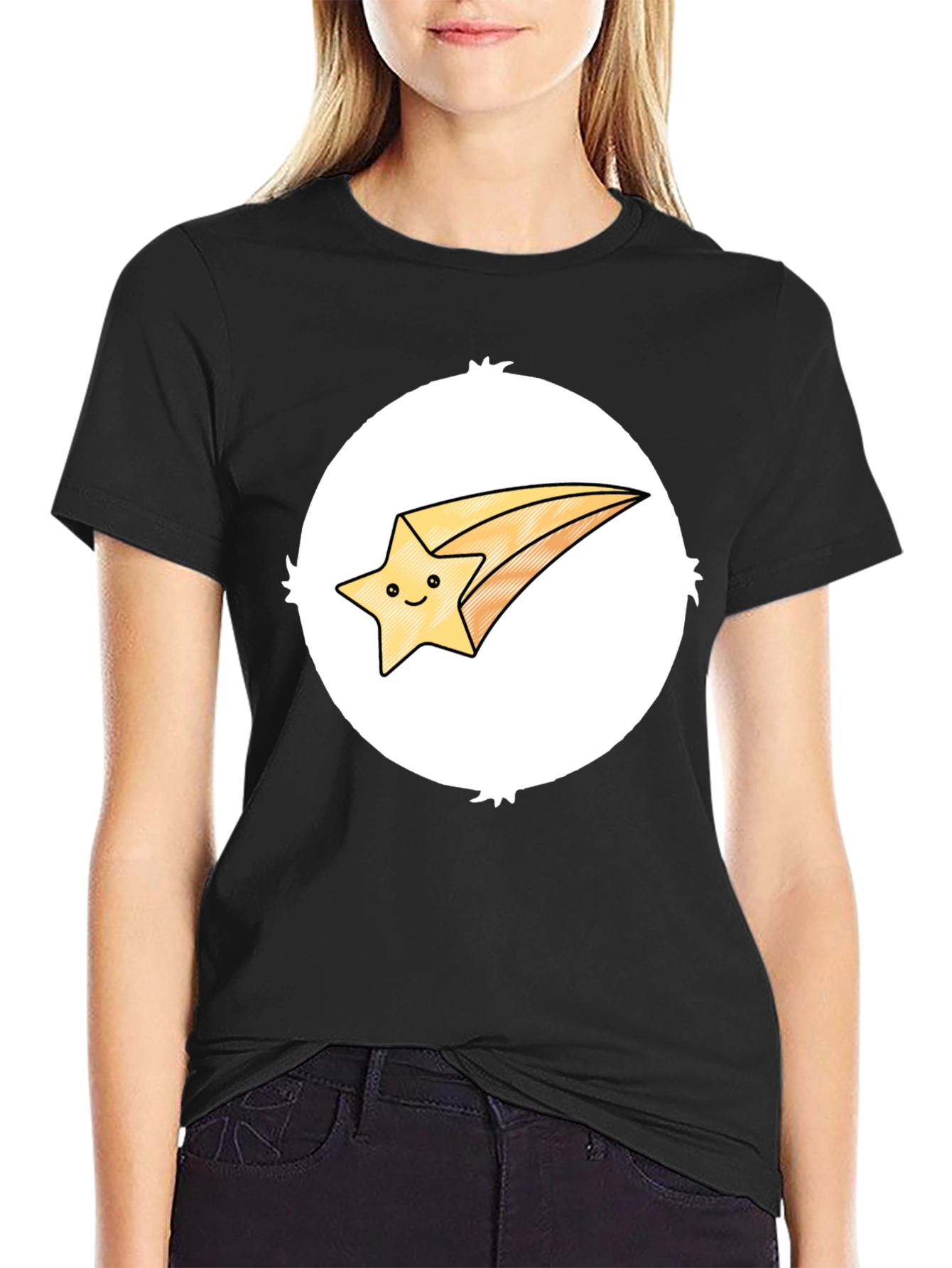 Shooting Star Graphic Tee - Black