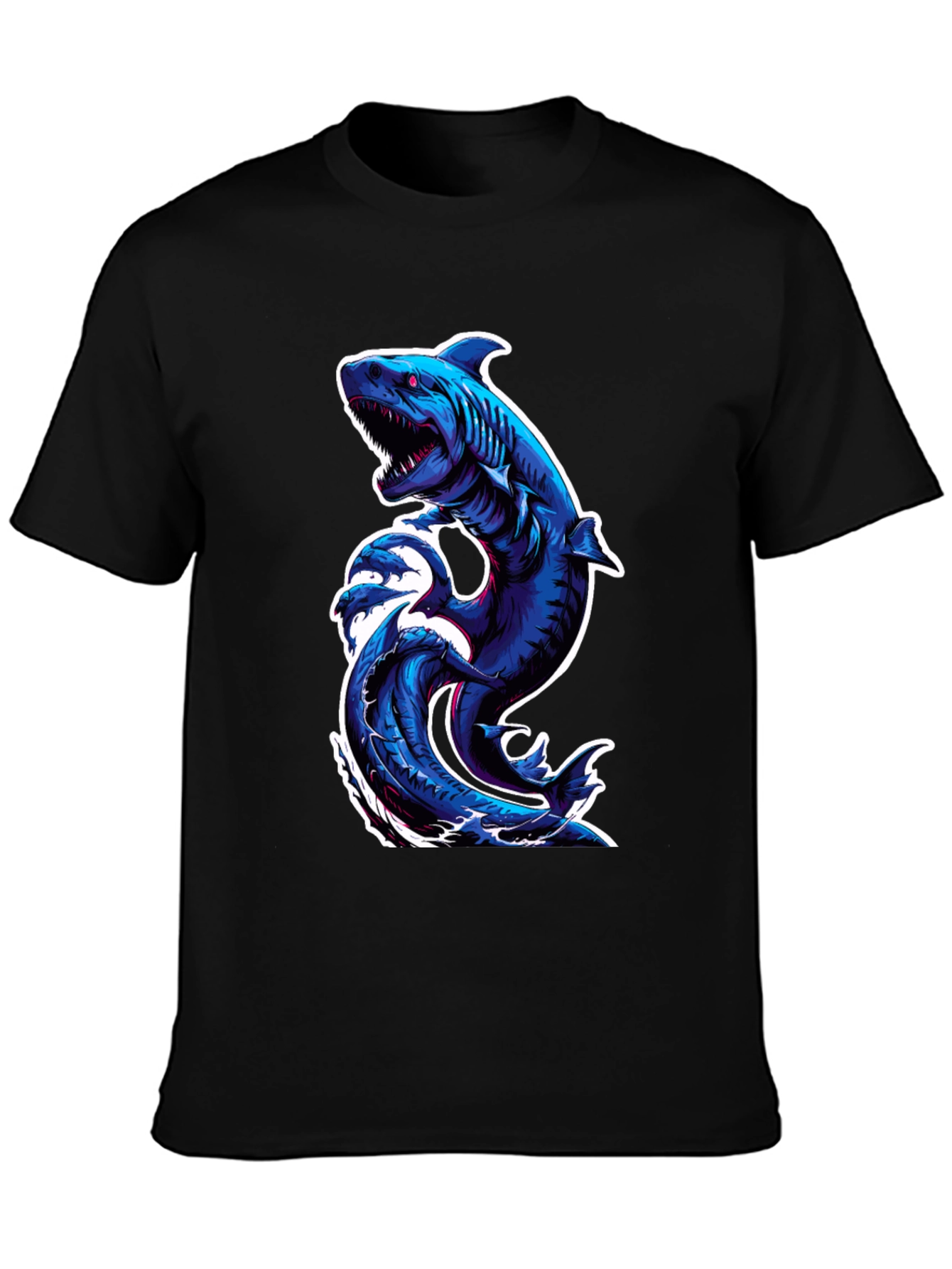 Shark Wave Graphic Tee - Black