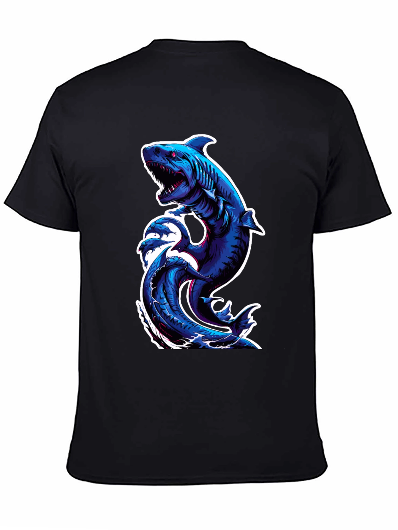 Shark Wave Graphic Tee - Black