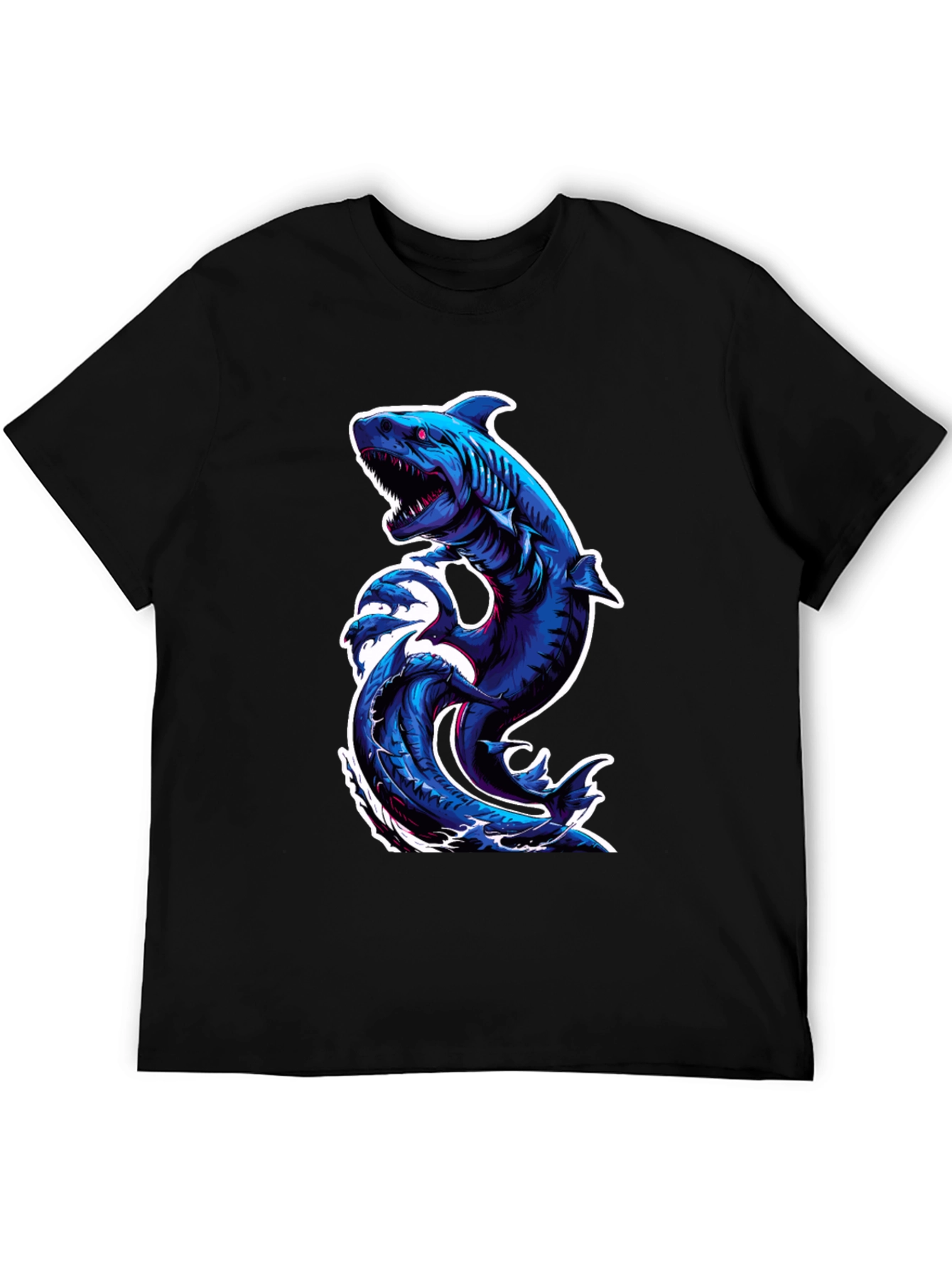 Shark Wave Graphic Tee - Black