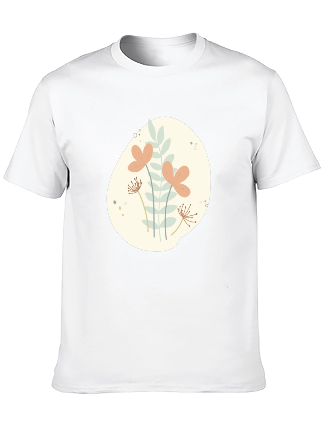 Floral Oval Graphic Print Black T-Shirt