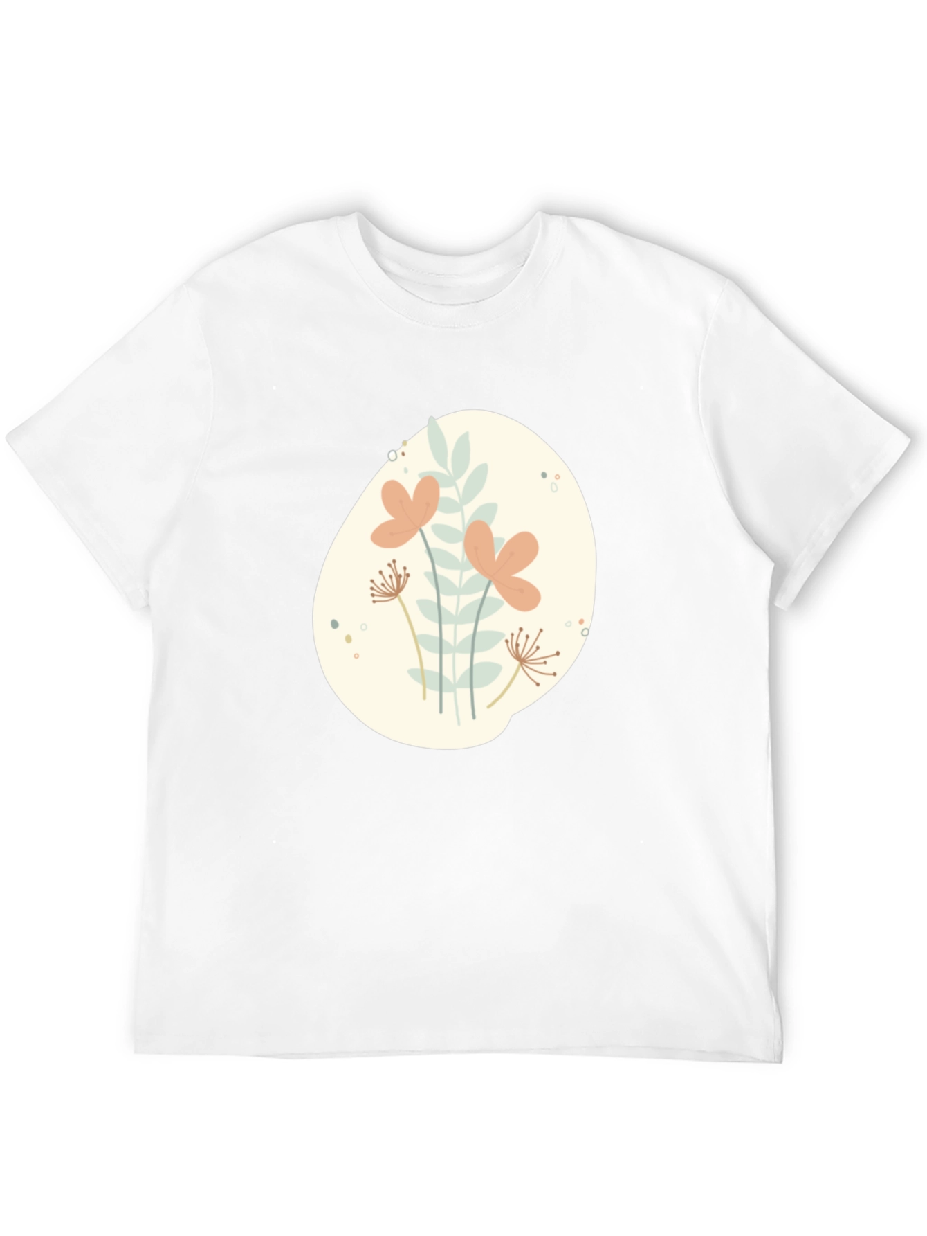 Floral Oval Graphic Print Black T-Shirt