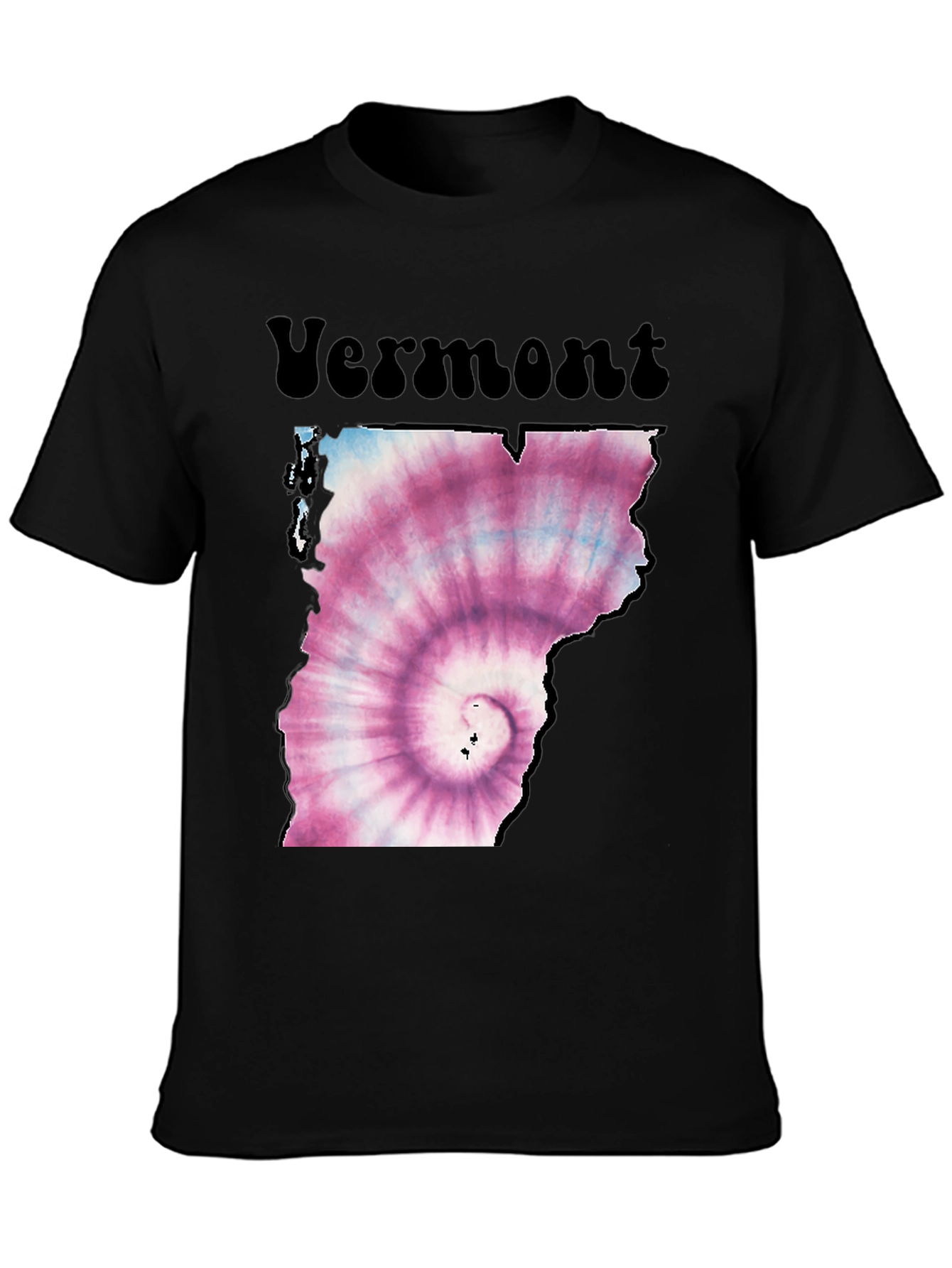 Vermont Tie Dye State Outline Graphic T-Shirt