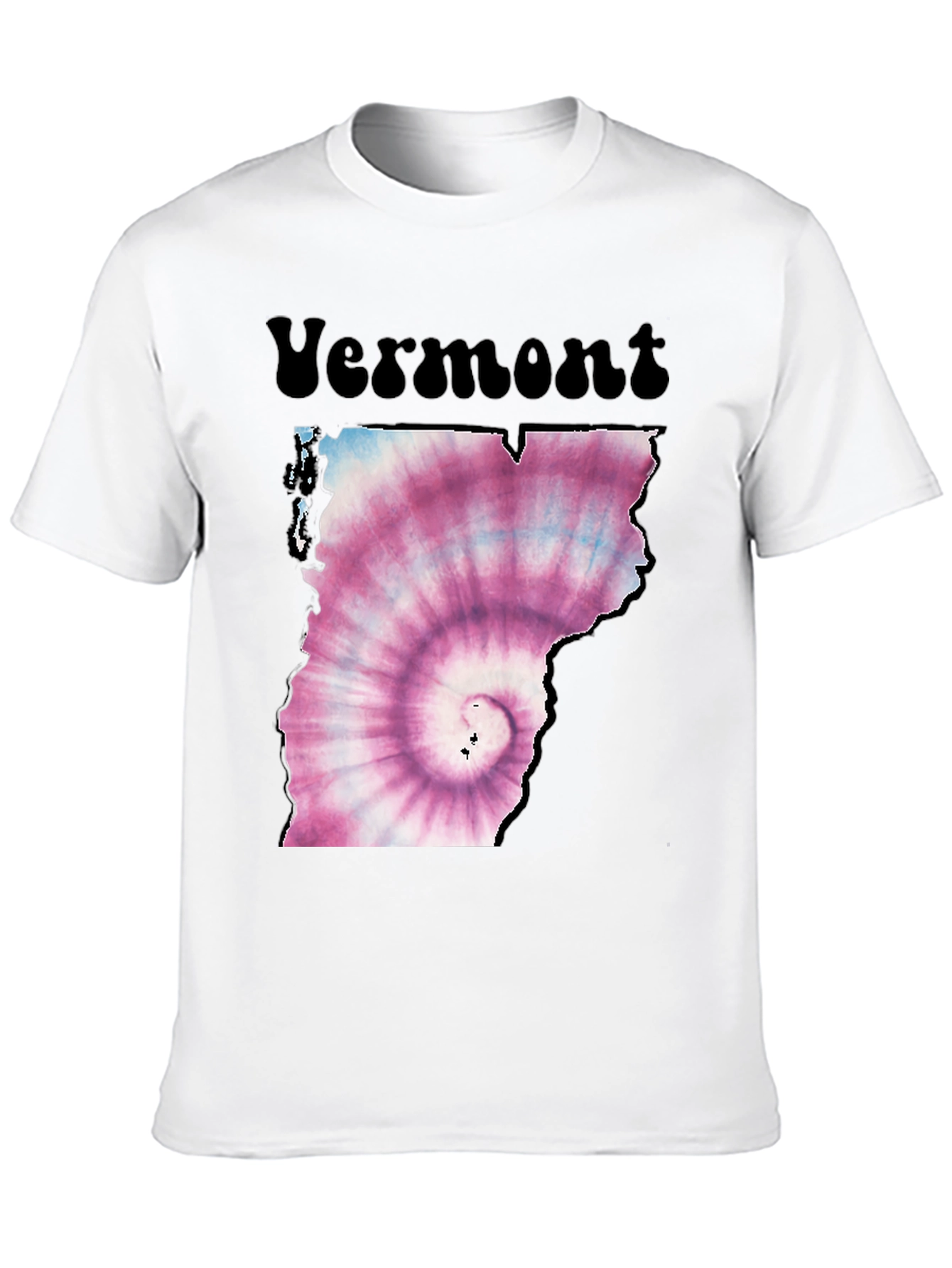 Vermont Tie Dye State Outline Graphic T-Shirt