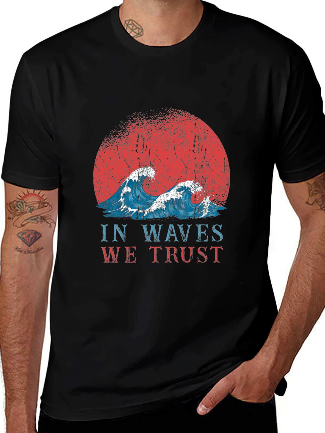 Retro In Waves We Trust Graphic Tee