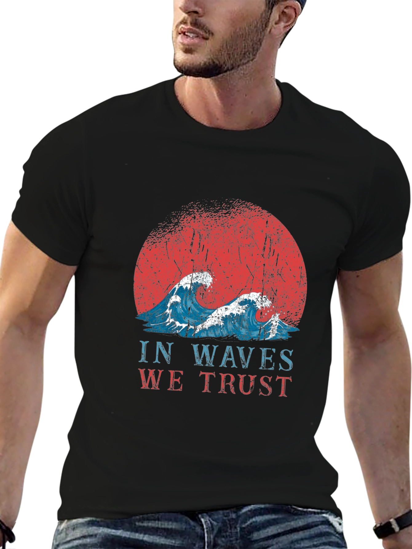 Retro In Waves We Trust Graphic Tee