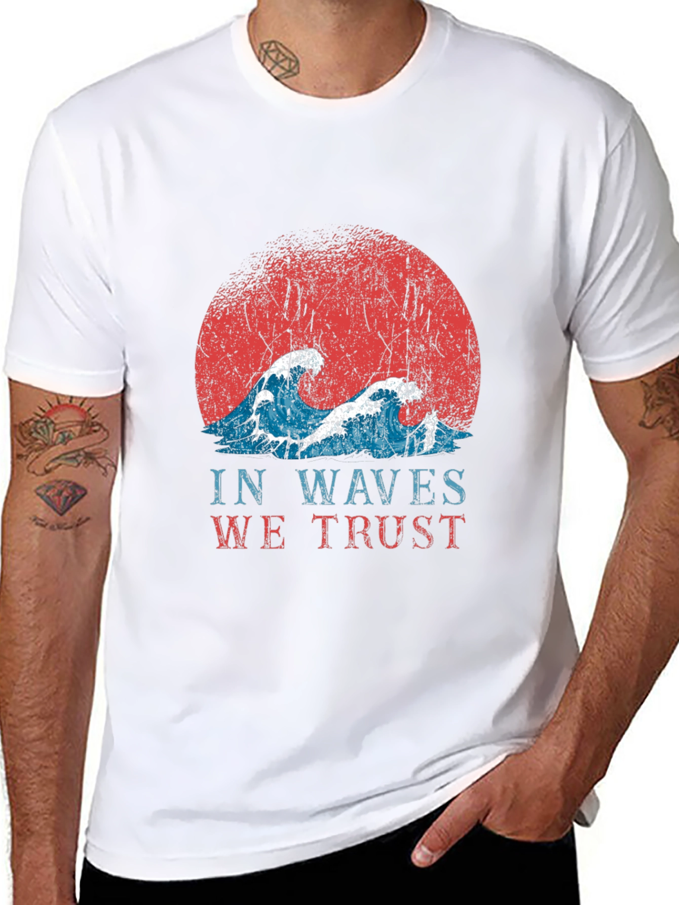 Retro In Waves We Trust Graphic Tee