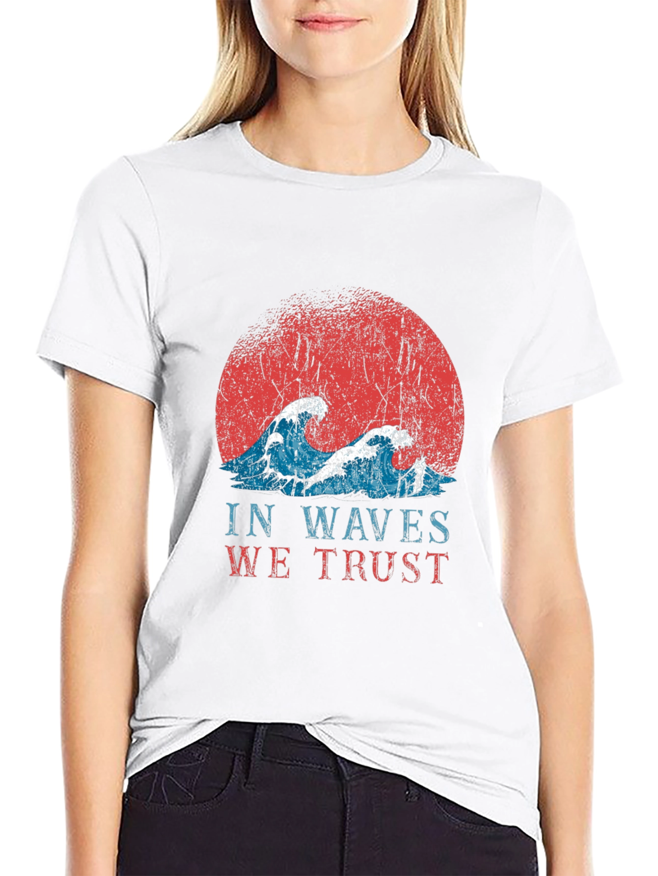Retro In Waves We Trust Graphic Tee