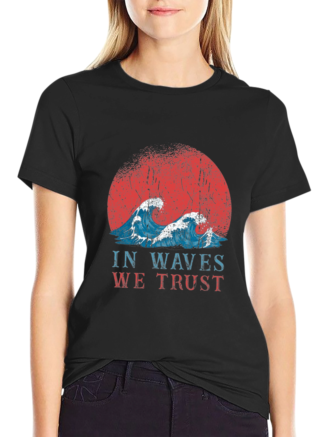 Retro In Waves We Trust Graphic Tee