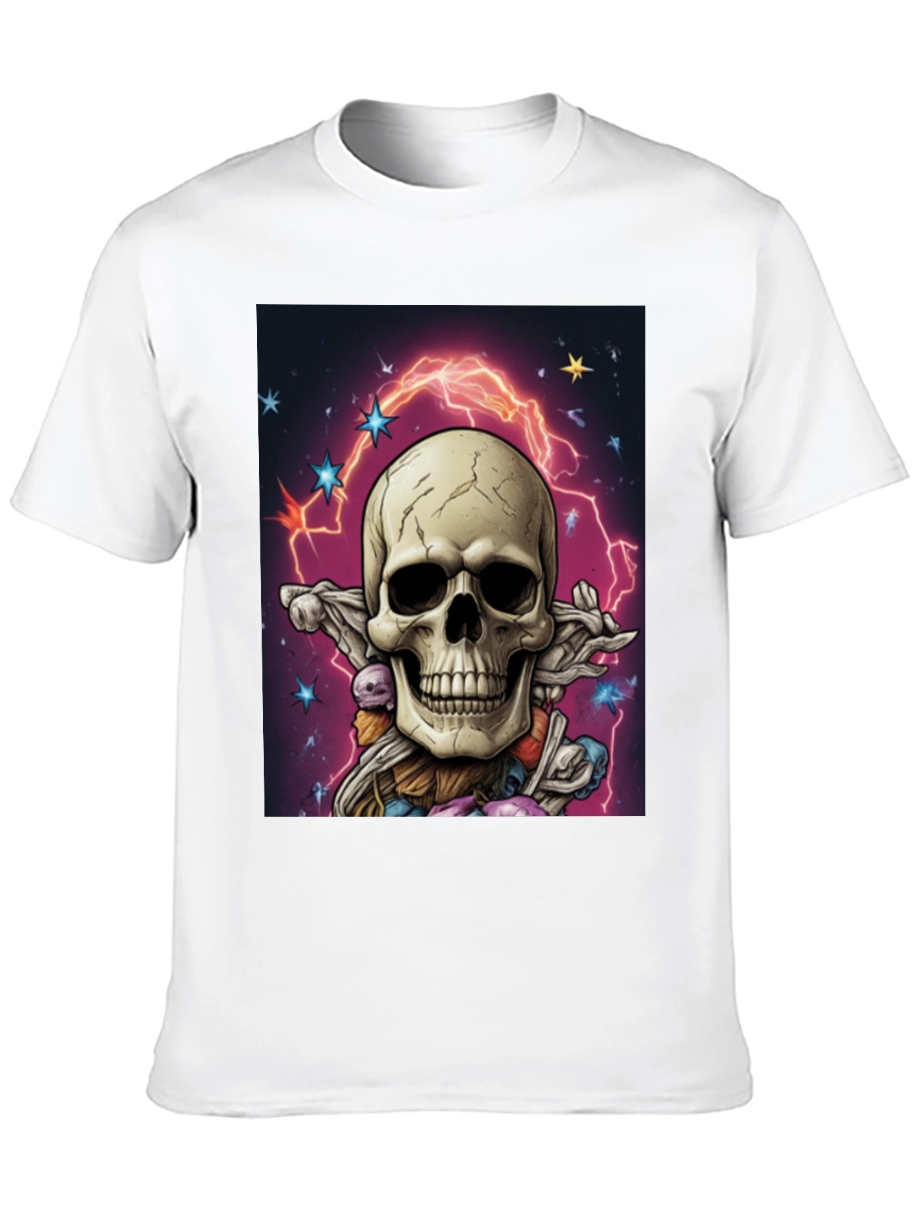 Skull & Lightning Black Graphic Tee