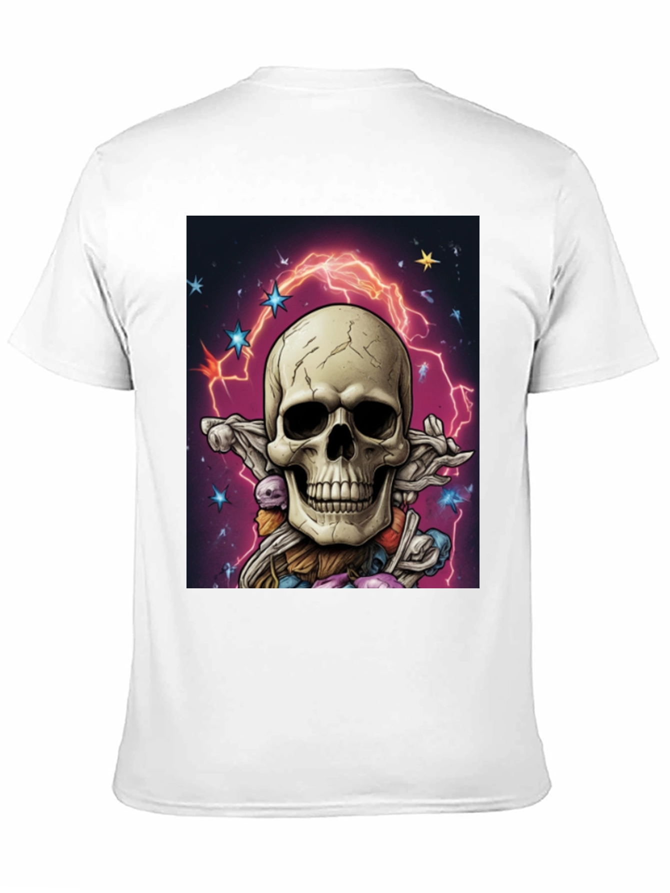 Skull & Lightning Black Graphic Tee