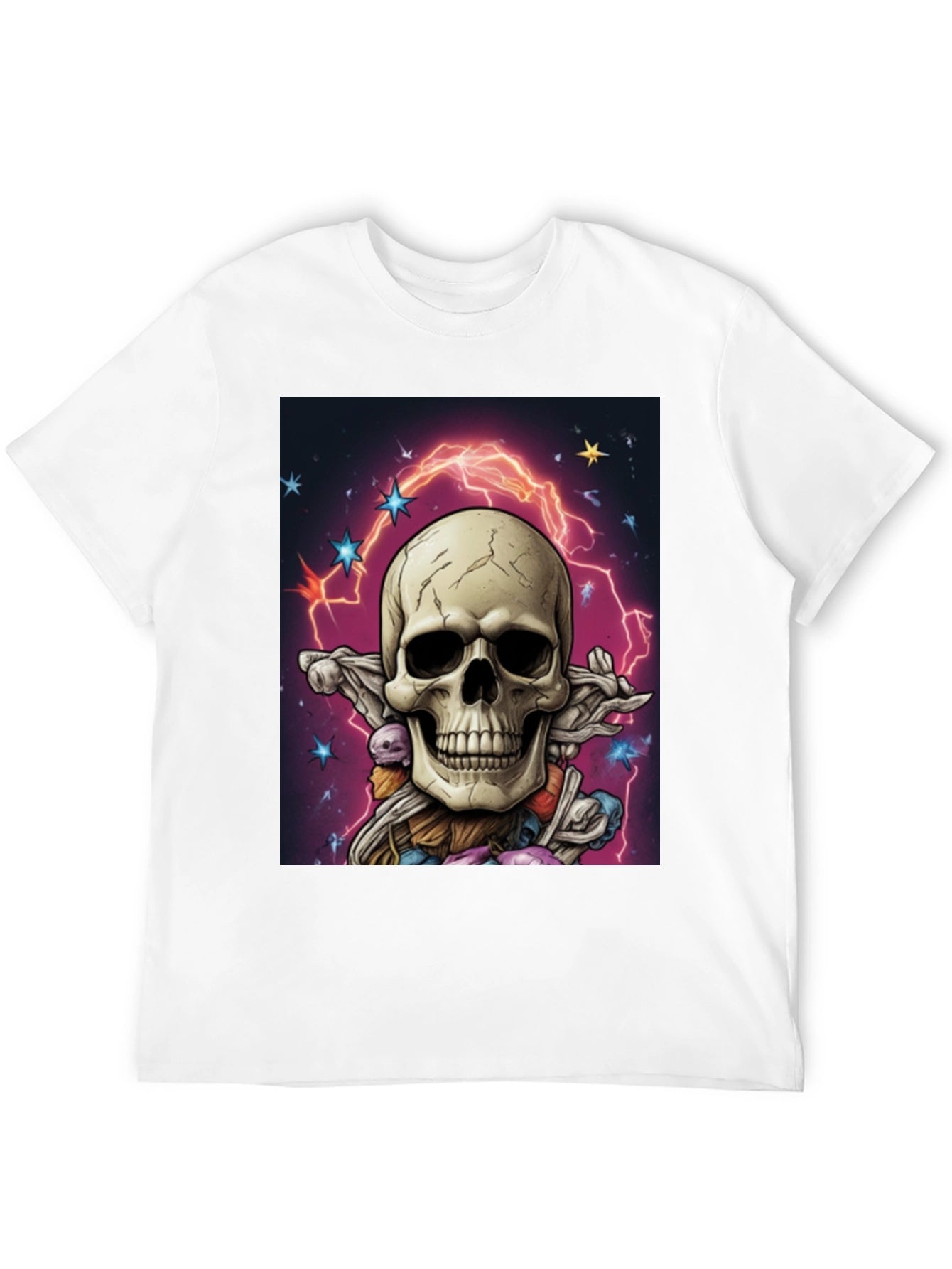 Skull & Lightning Black Graphic Tee