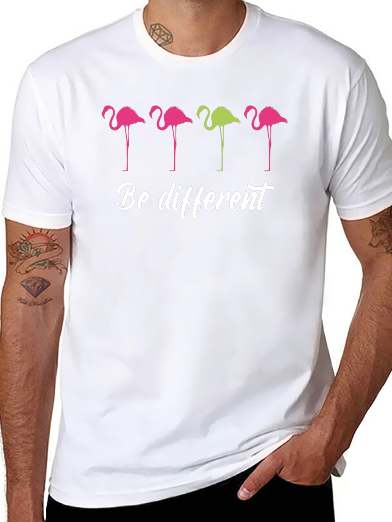 Be Different Flamingo Graphic T-Shirt