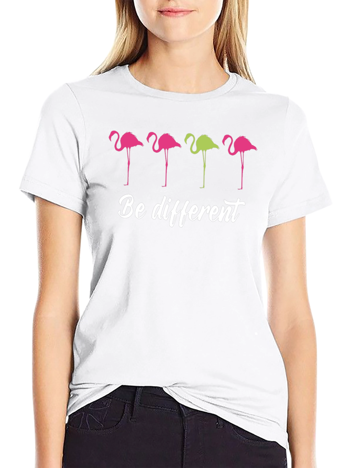 Be Different Flamingo Graphic T-Shirt