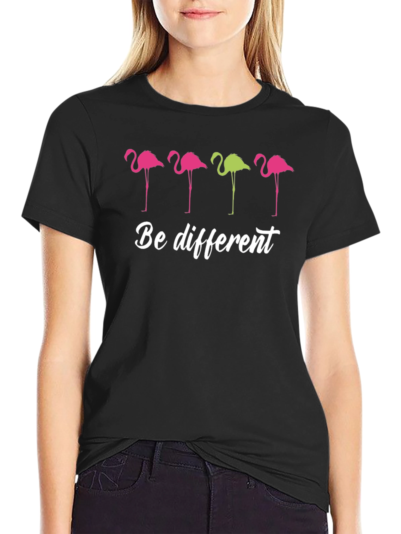 Be Different Flamingo Graphic T-Shirt