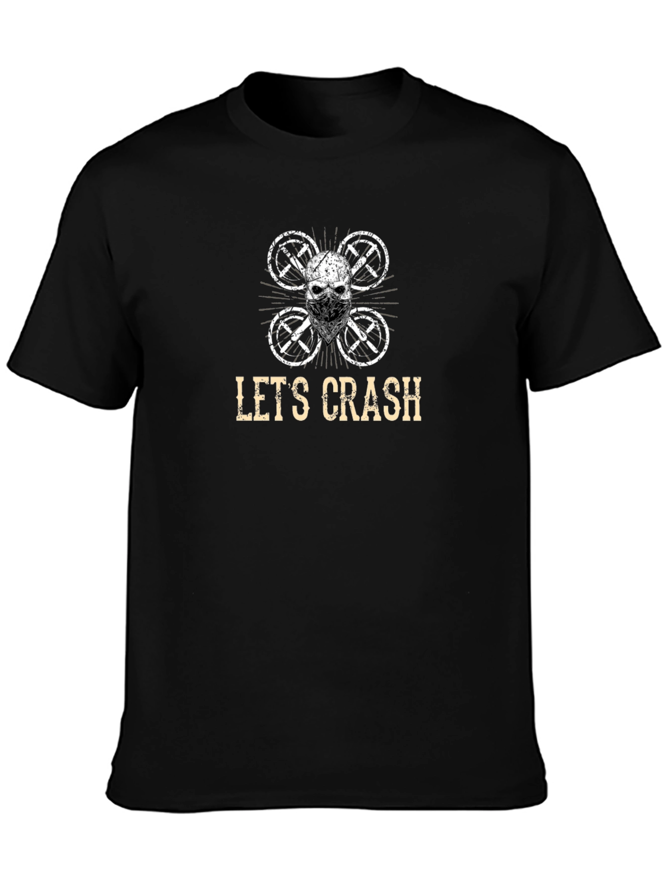 Lets Crash Drone Skull Graphic Tee