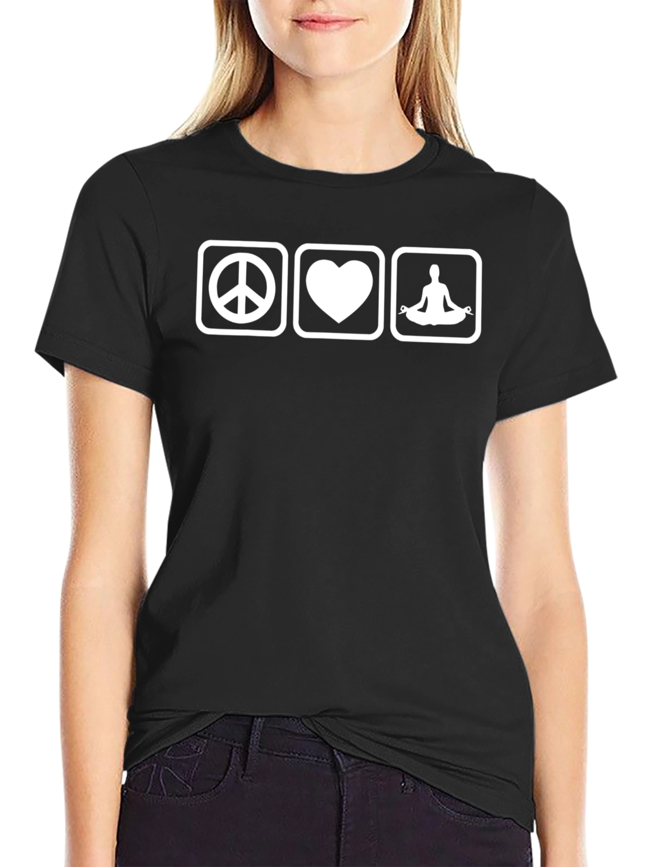 Peace Love Yoga Graphic T-Shirt