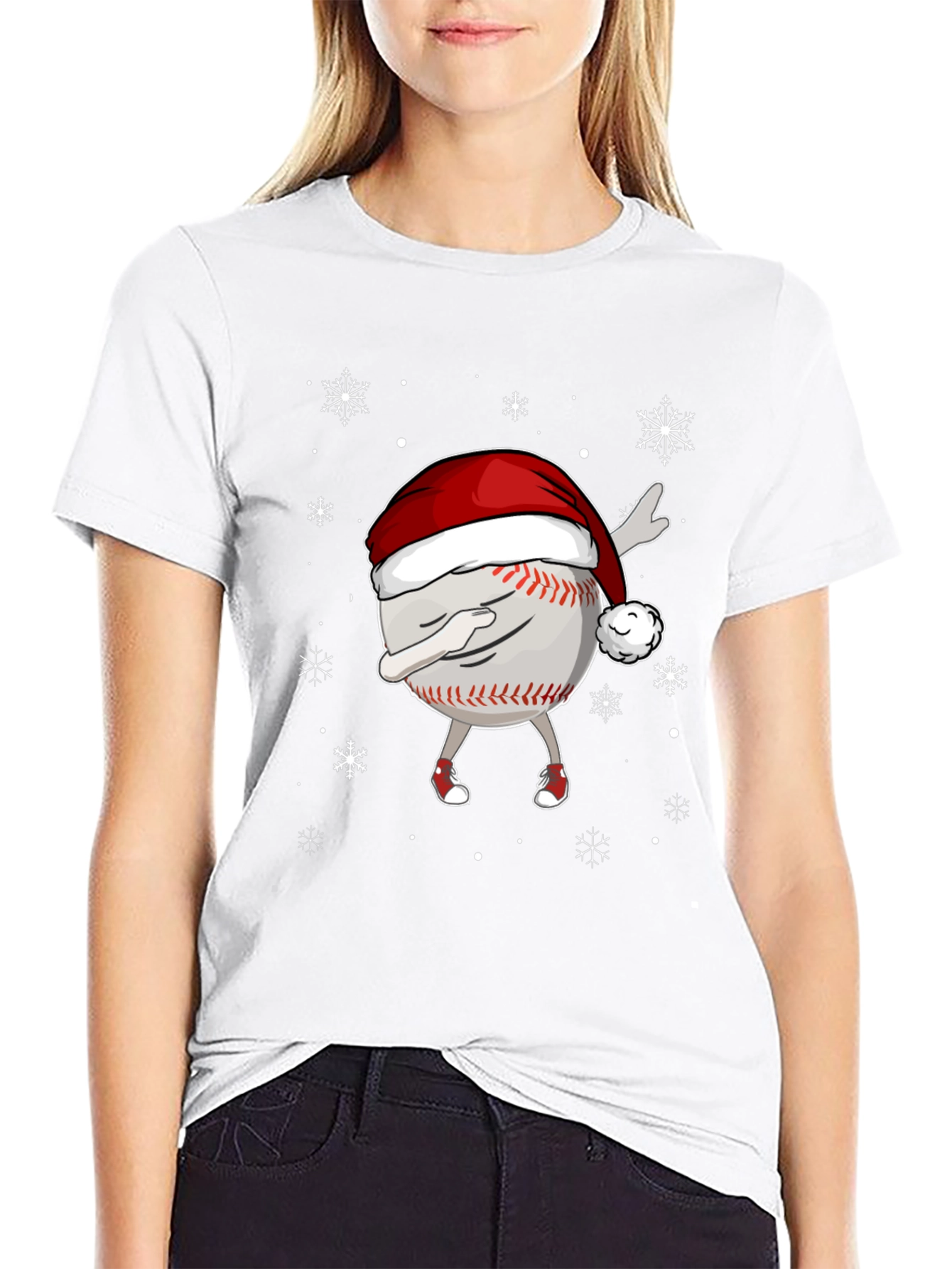 Dabbing Baseball Christmas T-Shirt