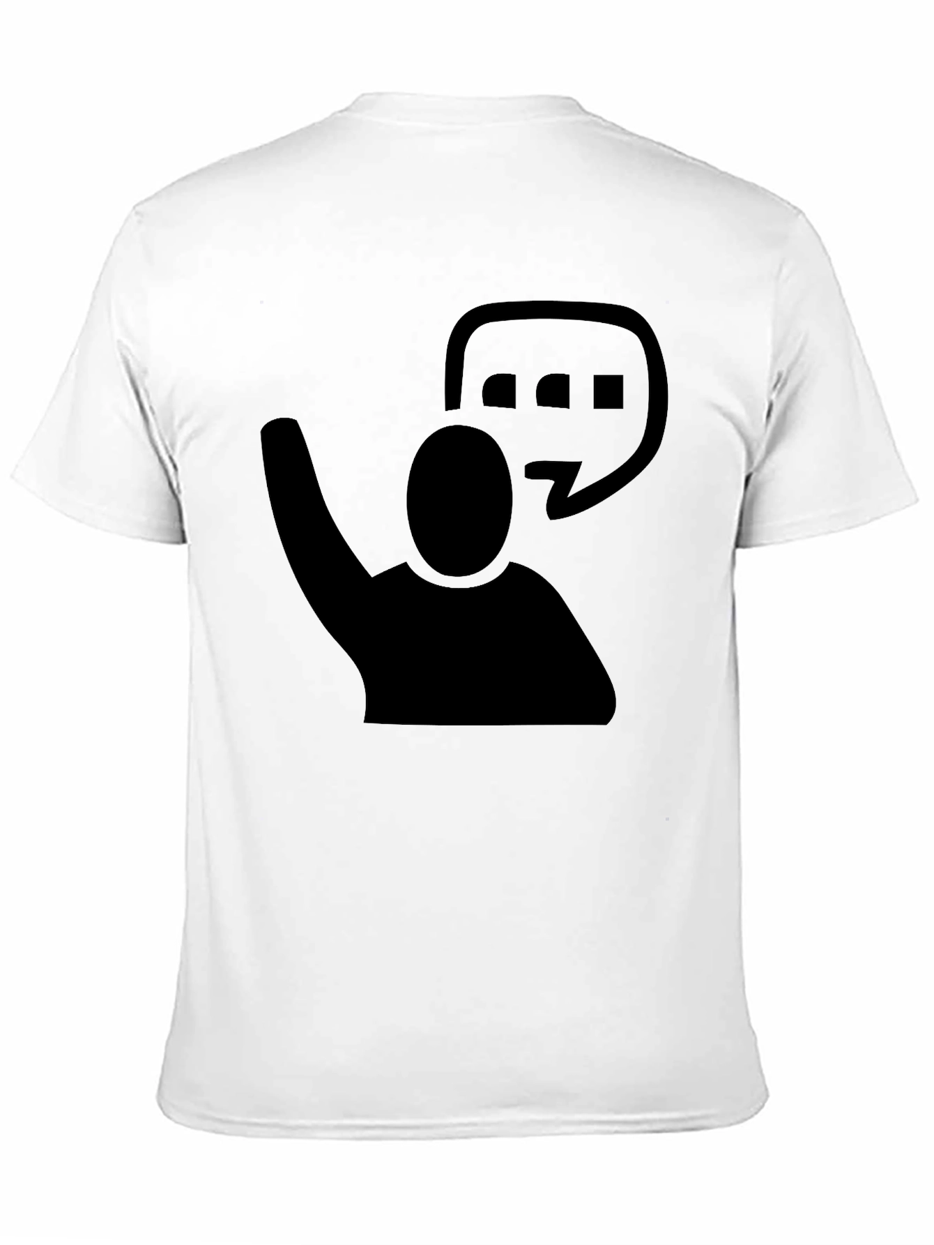 Black Graphic Tee - Raised Hand & Speech Bubble