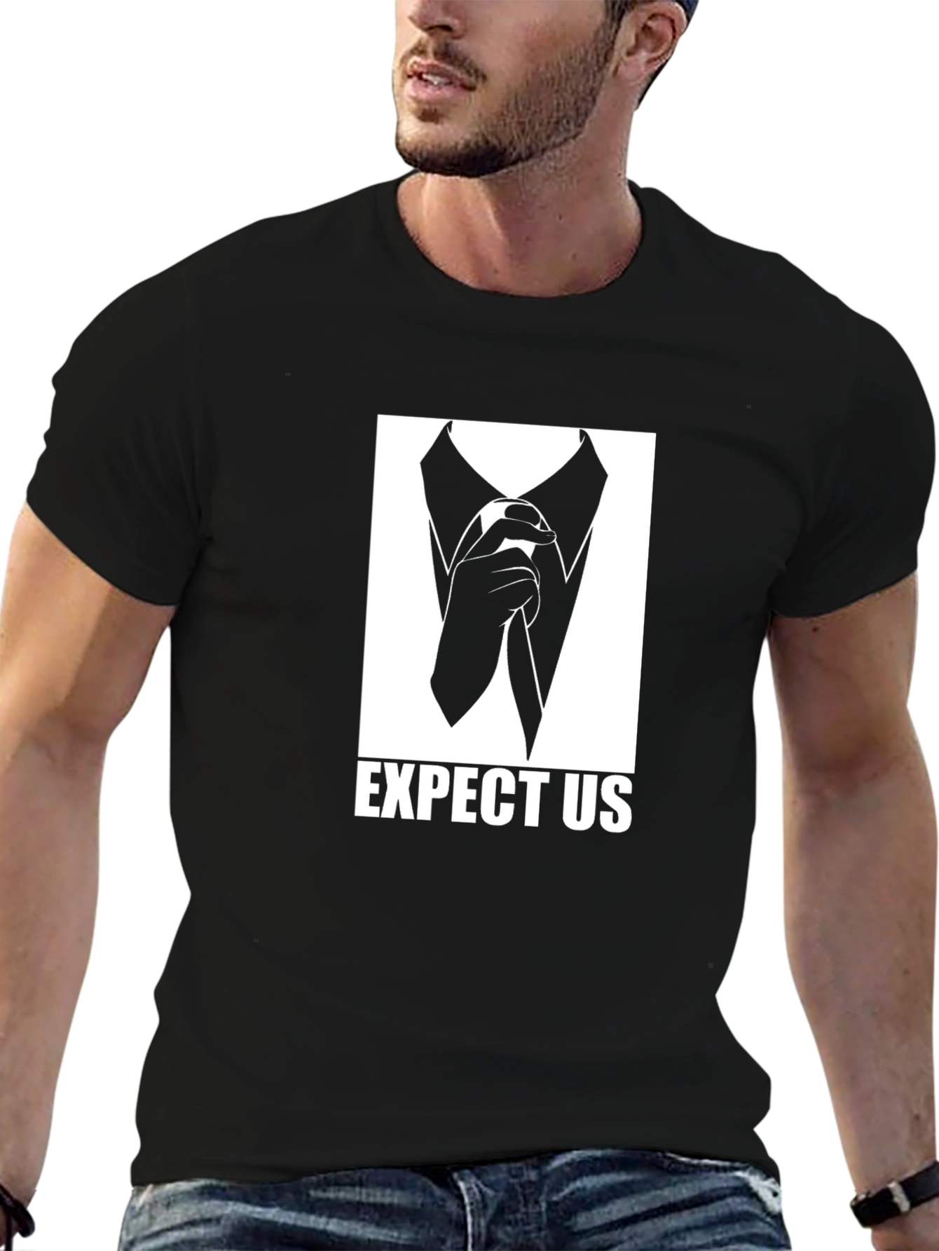 Expect Us Black Graphic T-Shirt