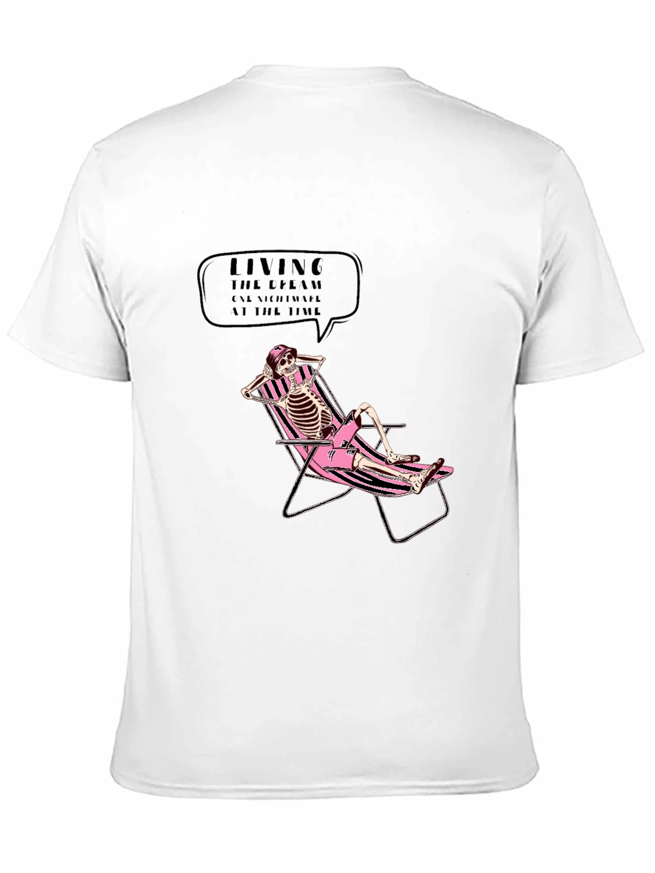 Relaxed Skeleton Graphic Tee - Living the Dream T-Shirt
